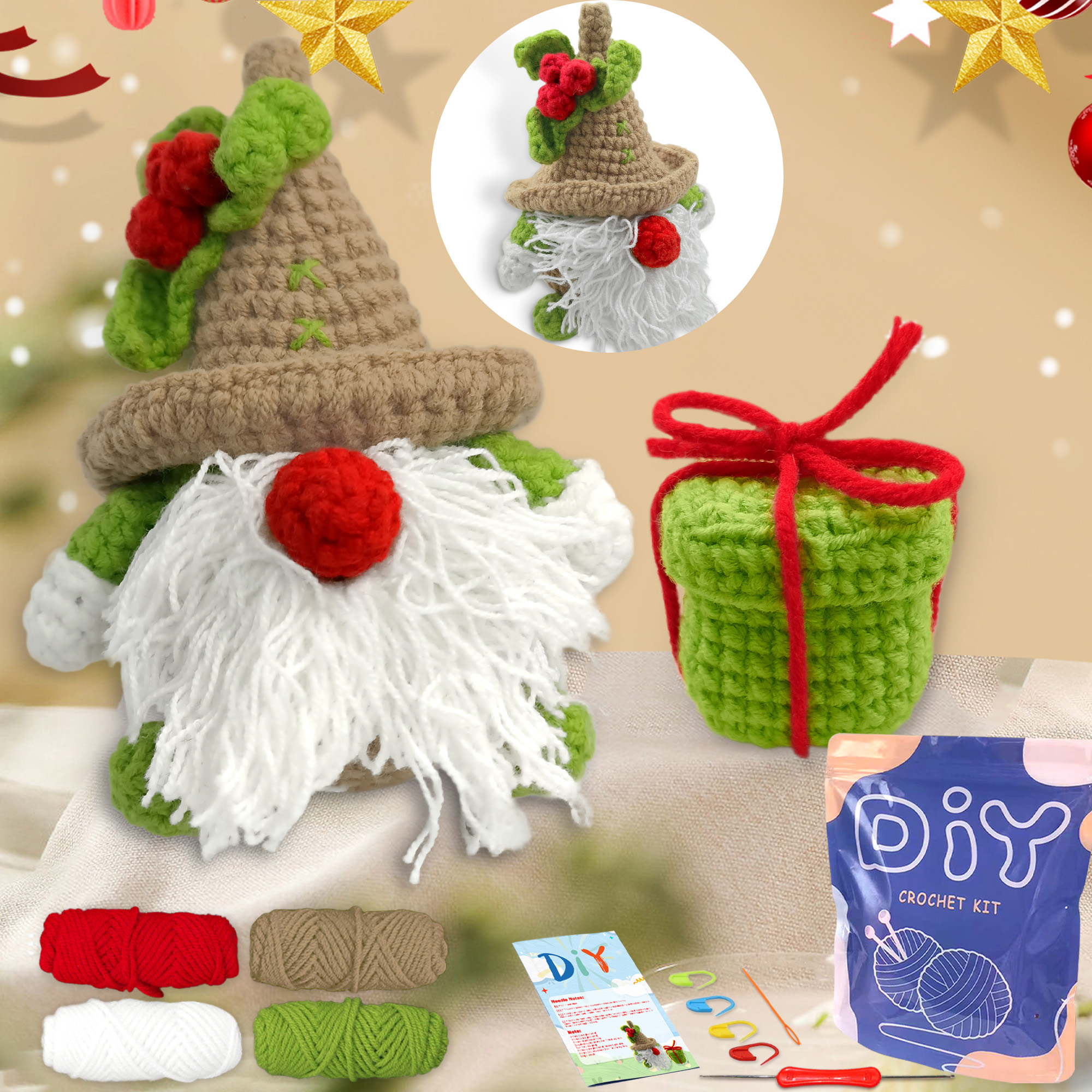 Art Craft For Christmas - YAMAXIN 2PC Christmas Themed Crochet Kit