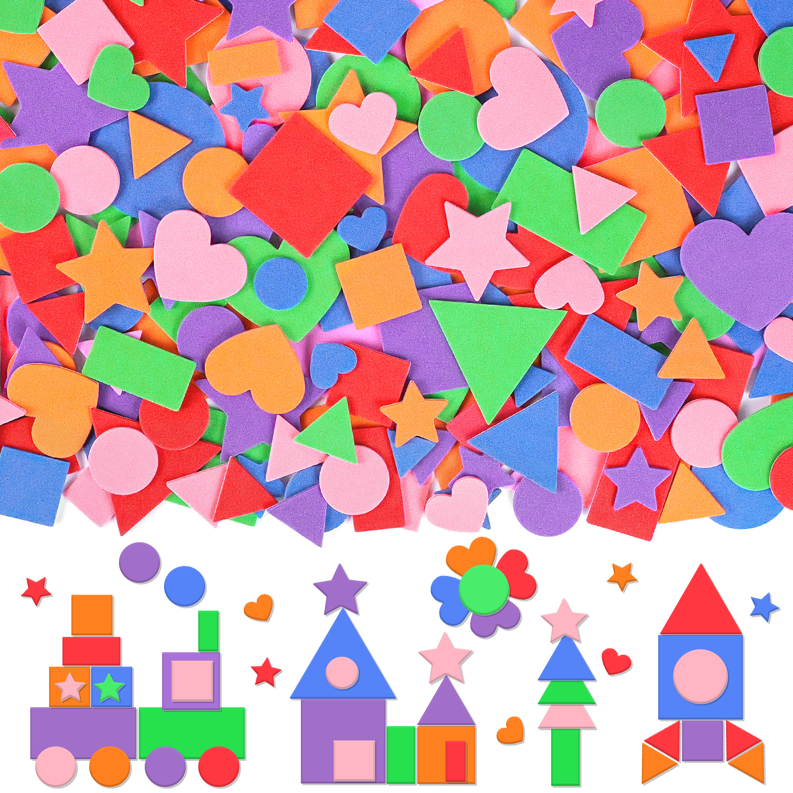 Art Craft Toddlers - 6/12/24 Sheets Non-Toxic EVA Foam Geometric