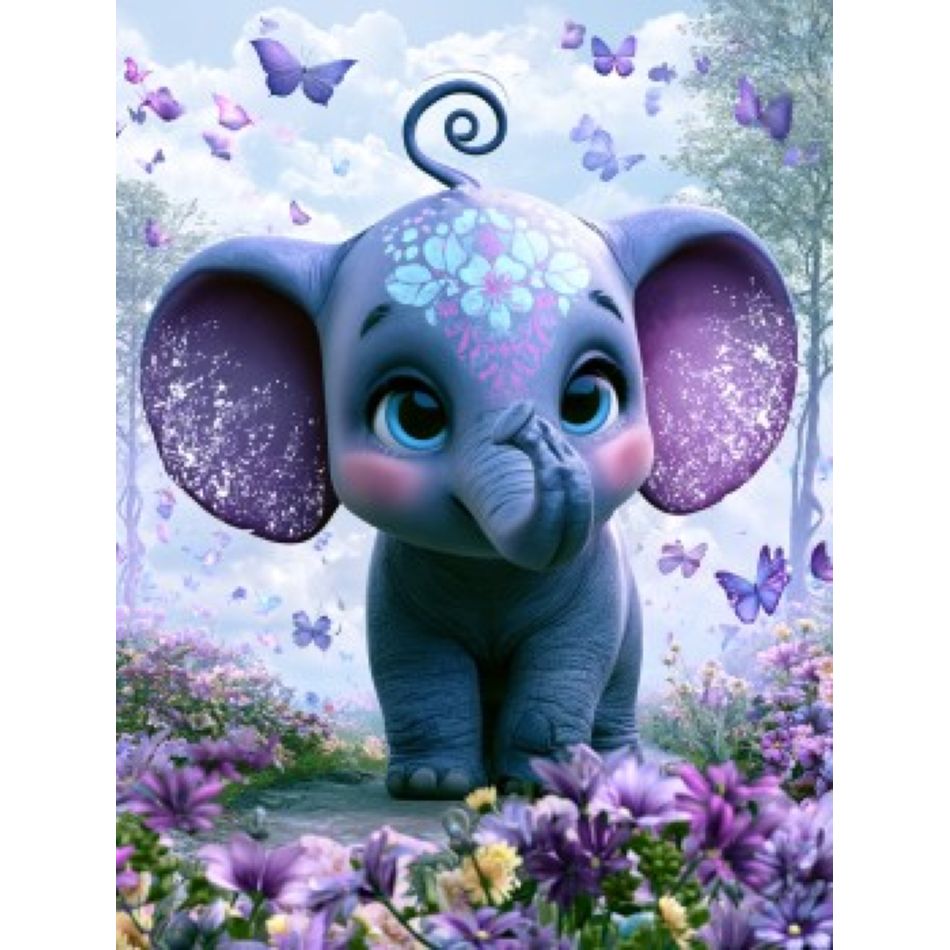 Art Craft Elephant - RUOPOTY Cute Elephant 5d Diamond Painting