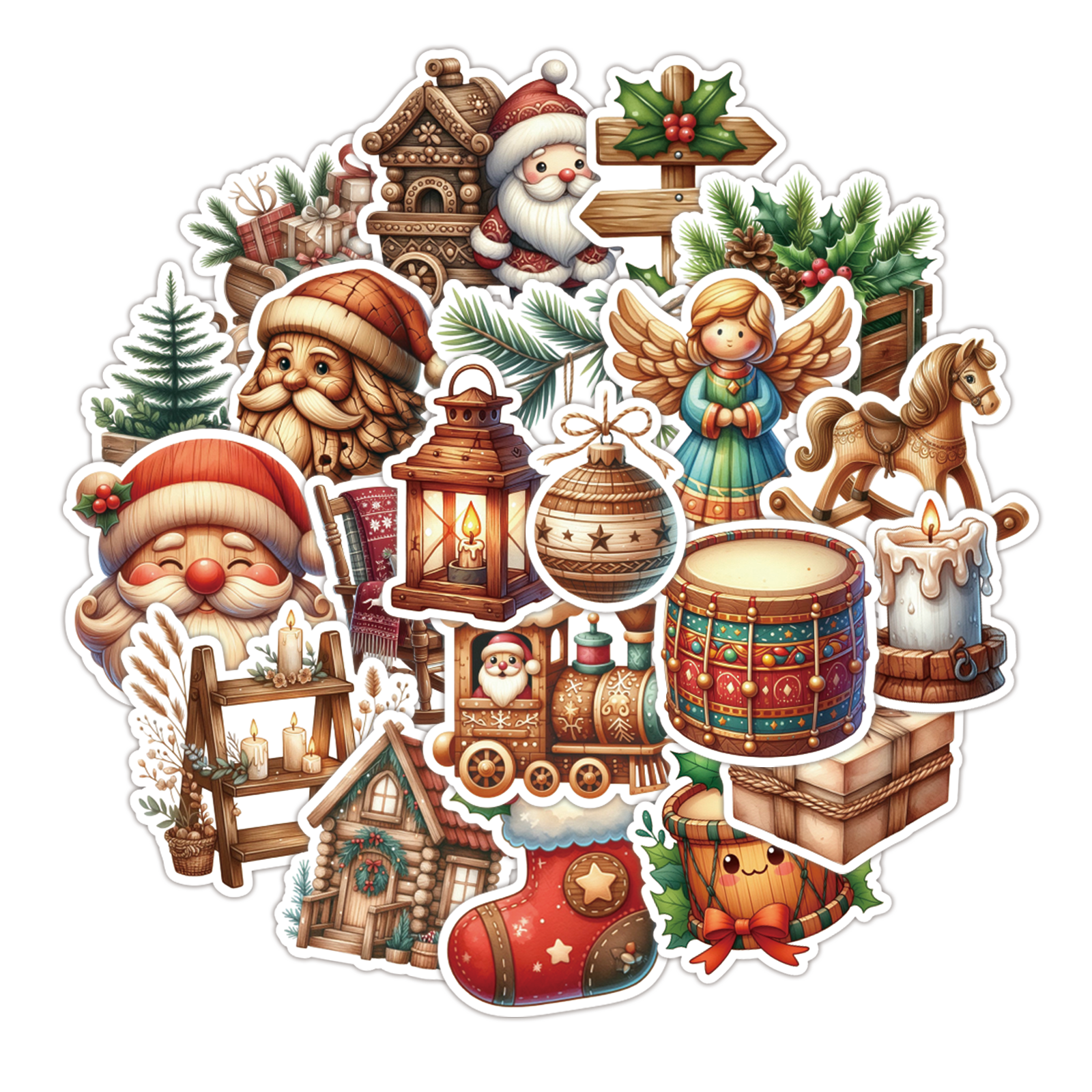 Art Craft Notebook - 50PCS Winter Christmas Theme Stickers DIY