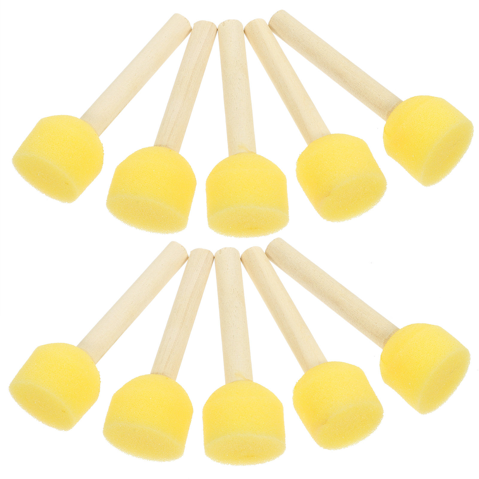 Art Craft Preschool - 20Pcs Wooden Handle Sponge Brushes for