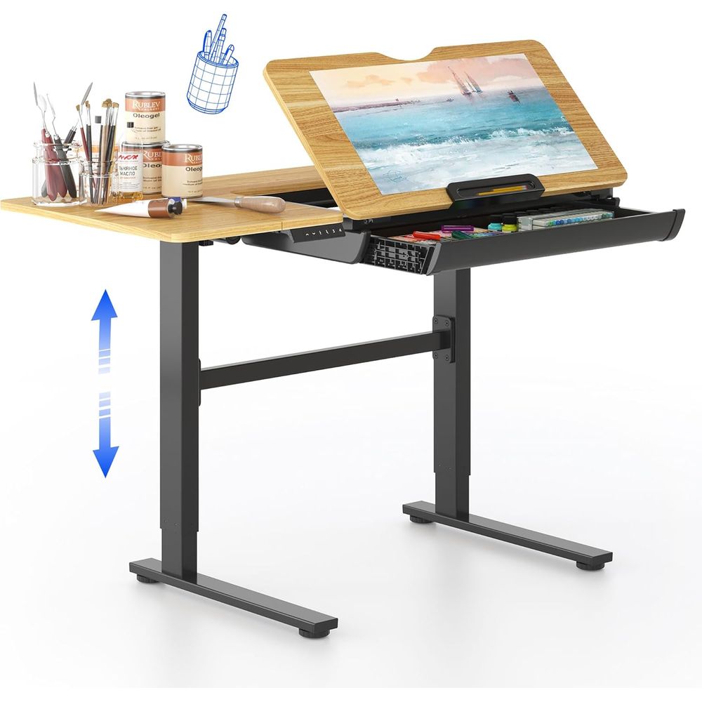 Art & Craft Zone - Adjustable Height Electric Standing Desk, 47.2x23.6,