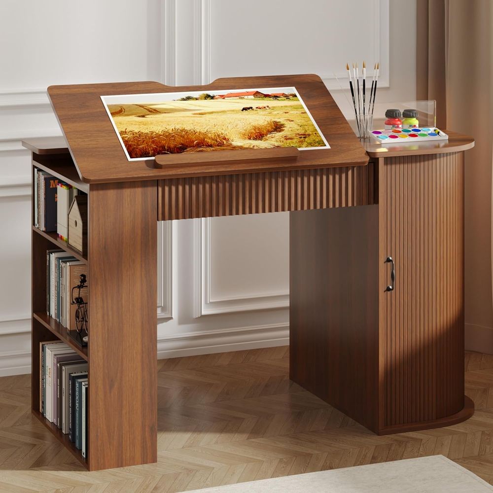 Art & Craft Zone - Storage Cabinet Desk with Shelves for