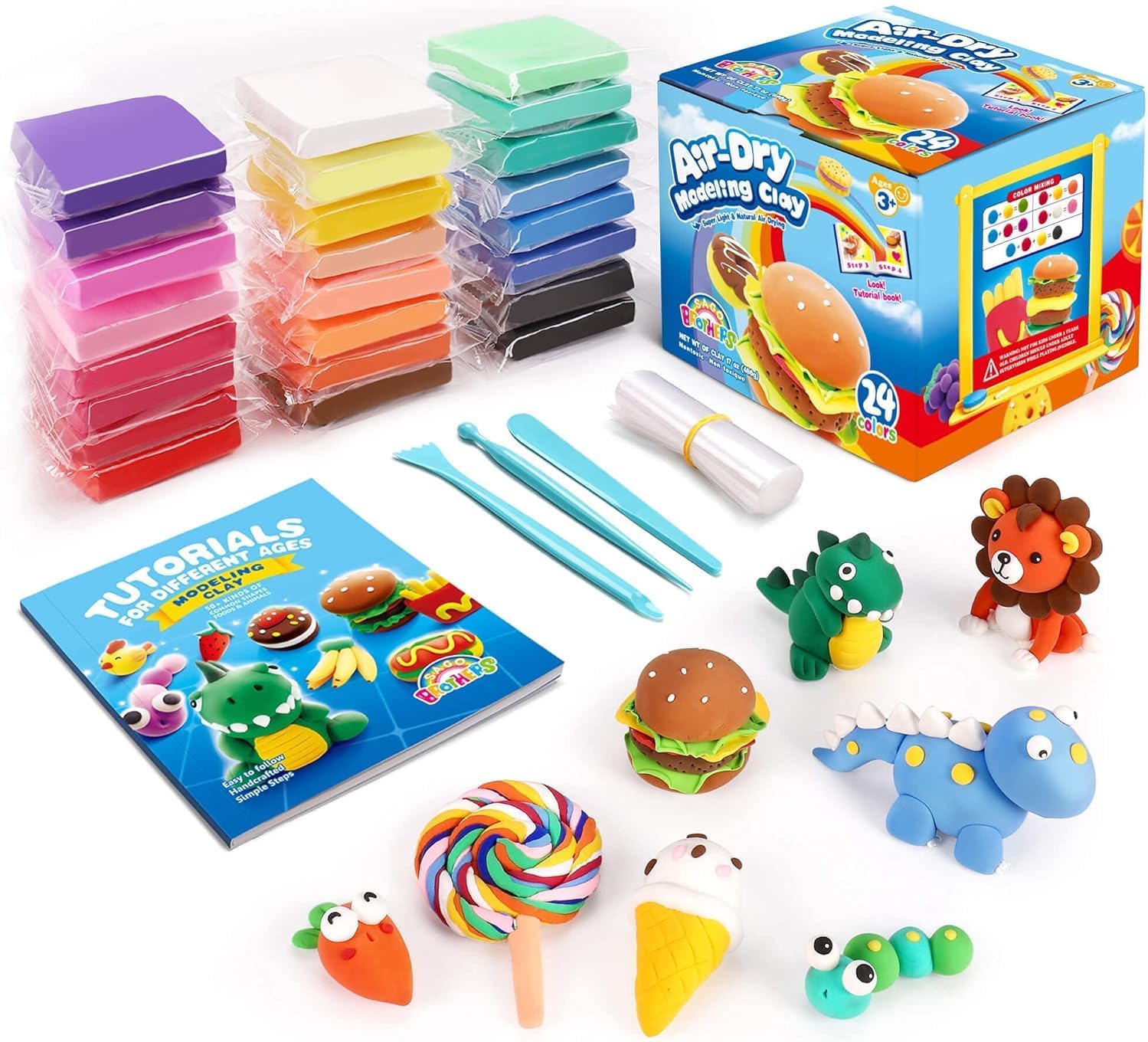 Art Craft Kits - 24 Colors Air Dry Clay Kit