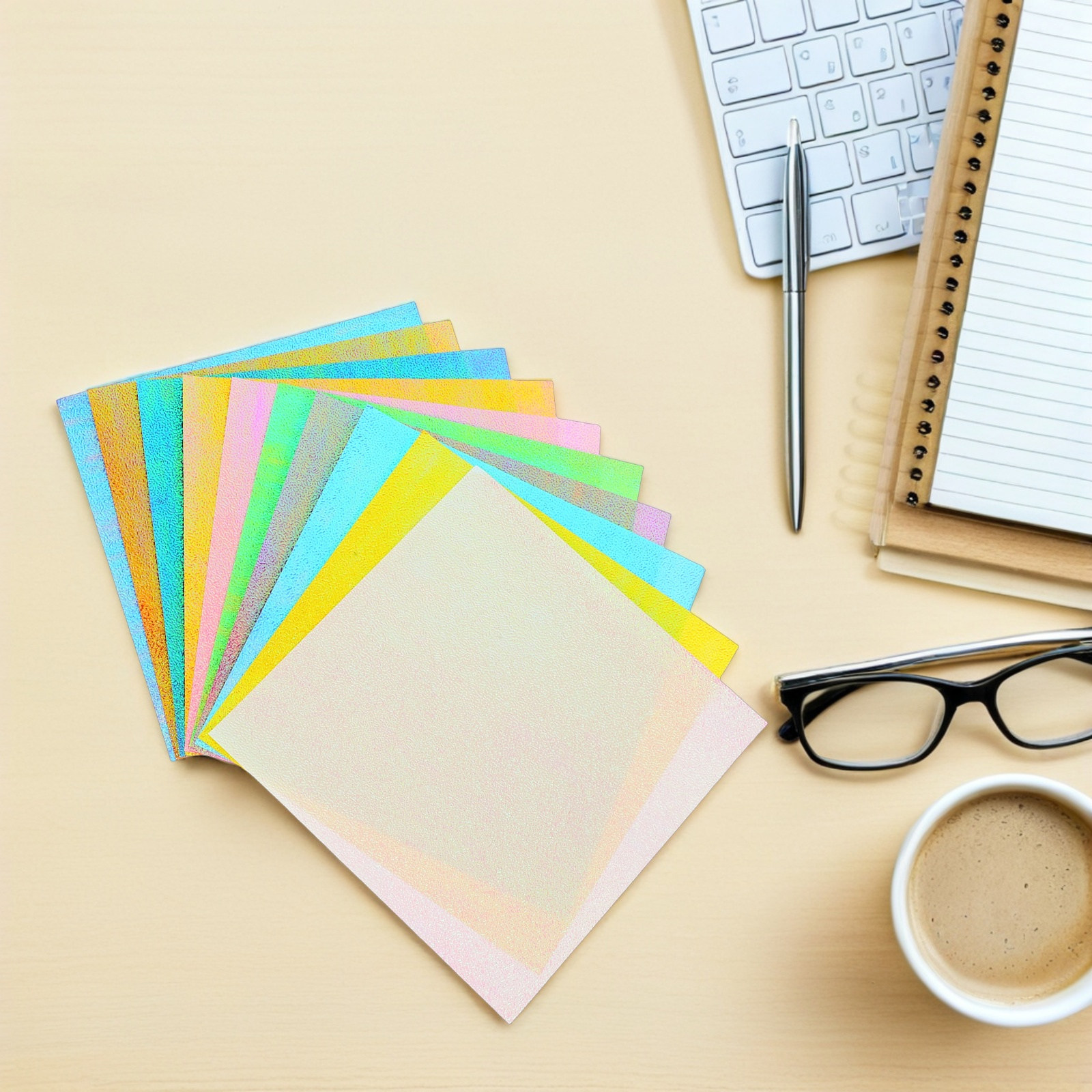 Art Craft Bag - 50Pcs Shimmering Iridescent Paper Sheets 15Cm