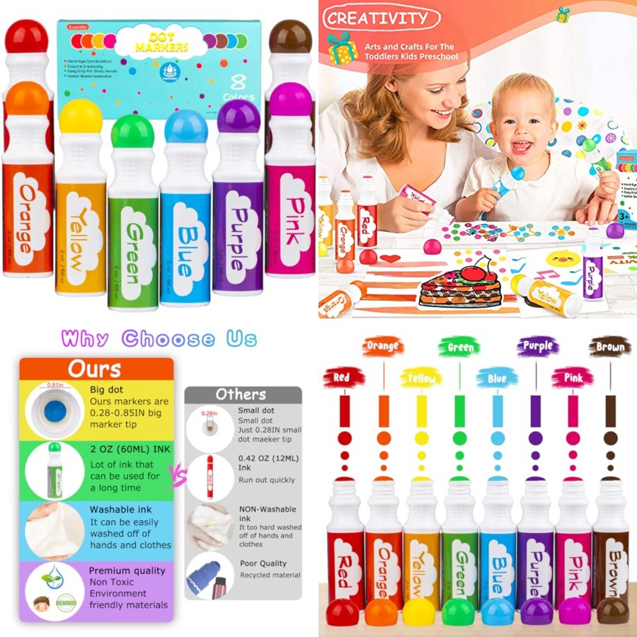 Dot Markers for Toddlers Presc - đánh giá và giá Art Craft Preschool