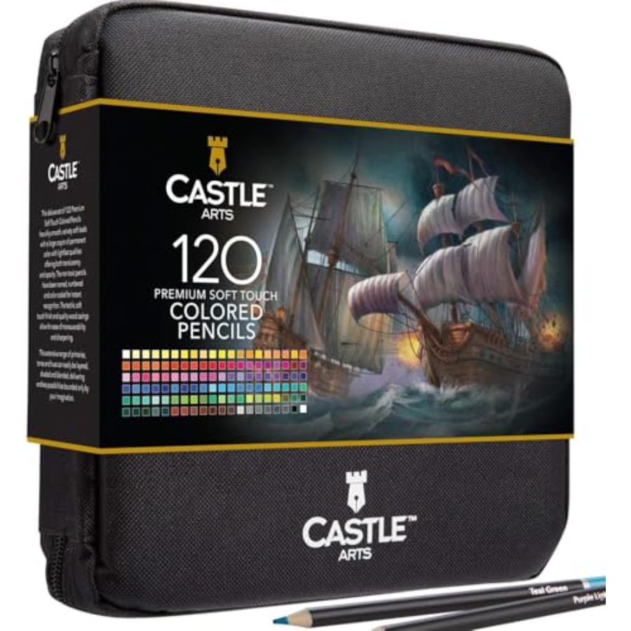 120 Coloring Pencils Zipper-Ca - đánh giá và giá Colored Pencil Professional