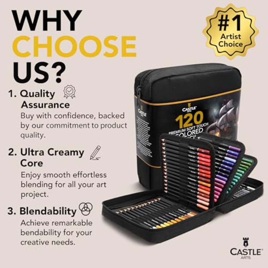 120 Coloring Pencils Zipper-Ca - đánh giá và giá Colored Pencil Professional