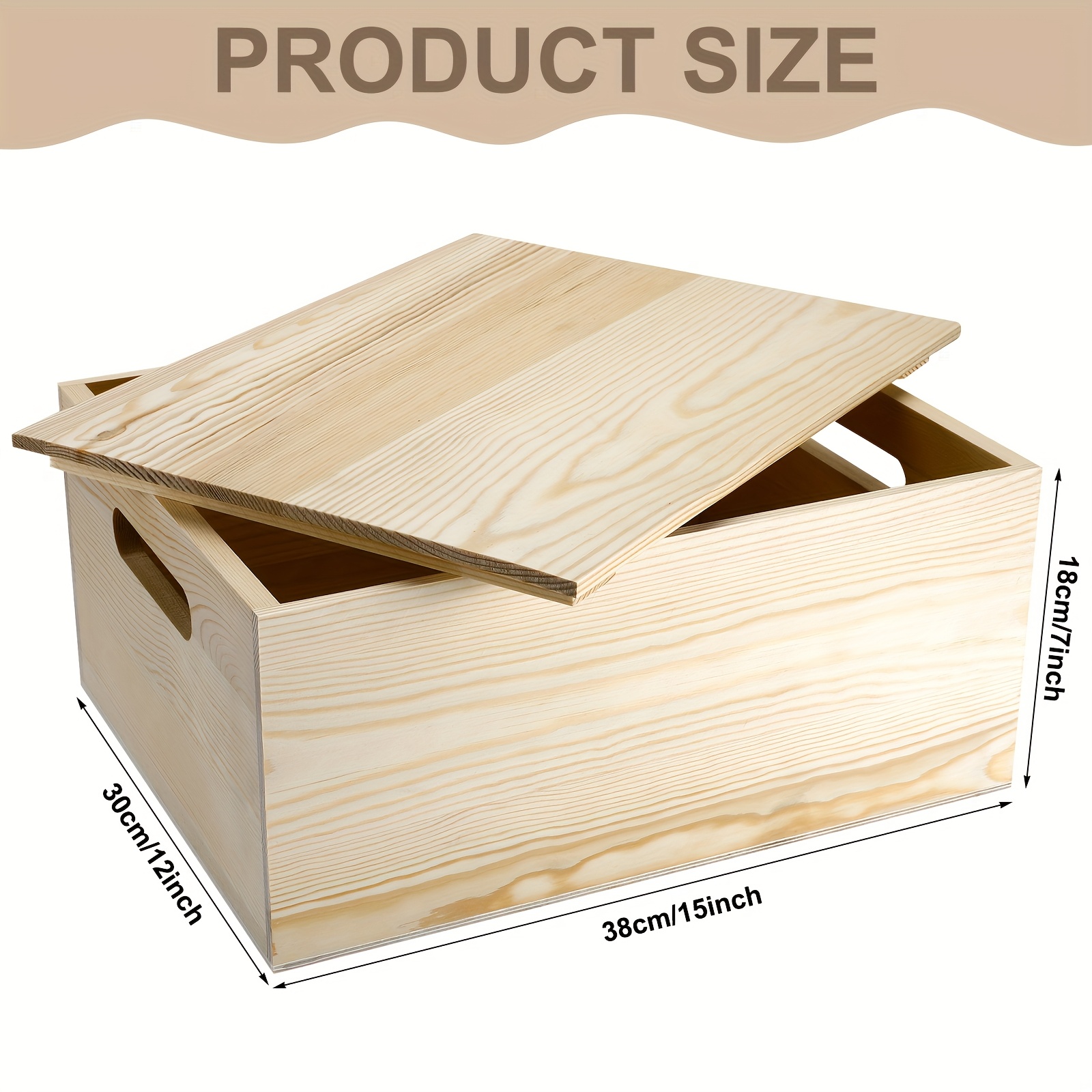 Wooden Storage Box 15 X 12 X 7 - đánh giá và giá Art Craft Kitchen