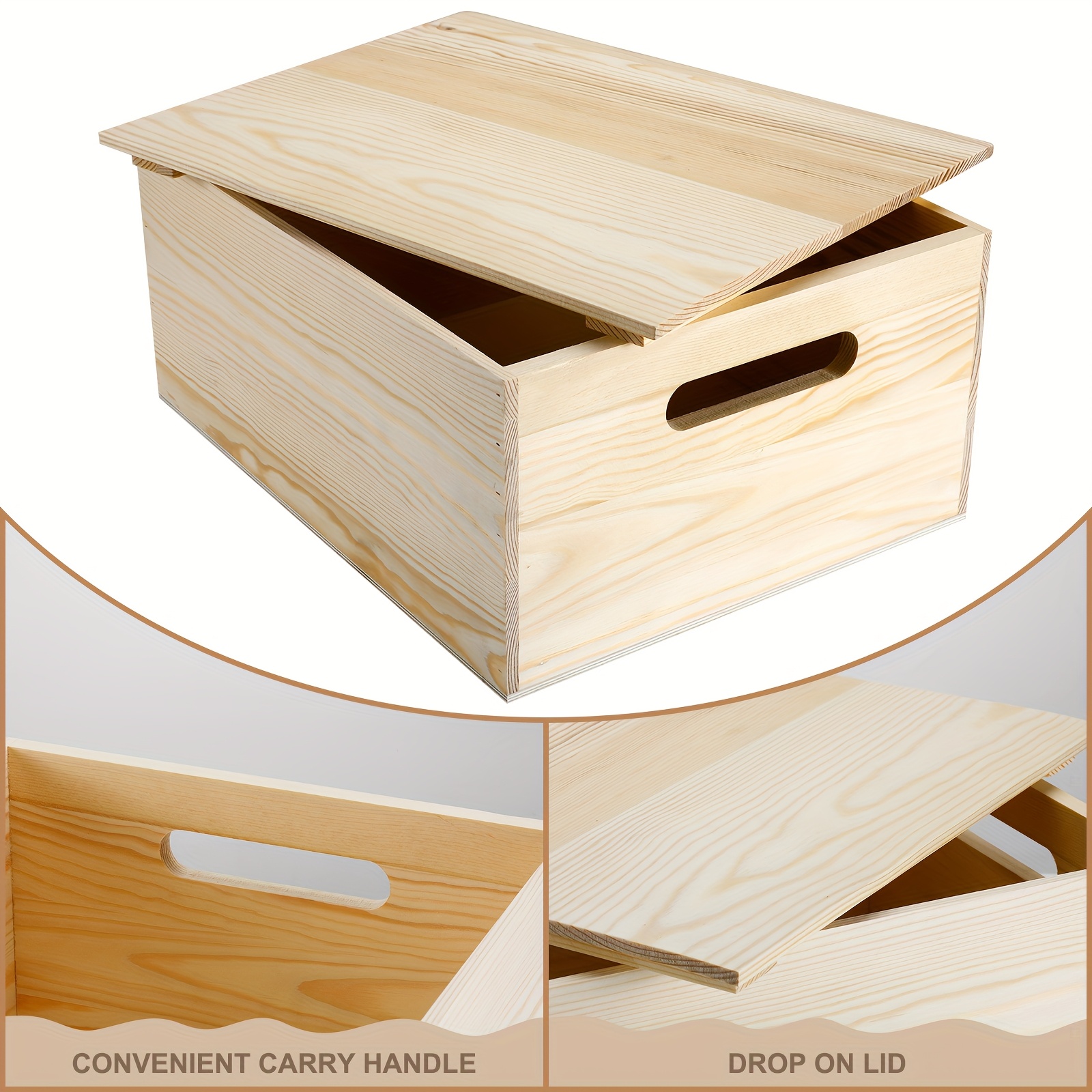 Wooden Storage Box 15 X 12 X 7 - đánh giá và giá Art Craft Kitchen