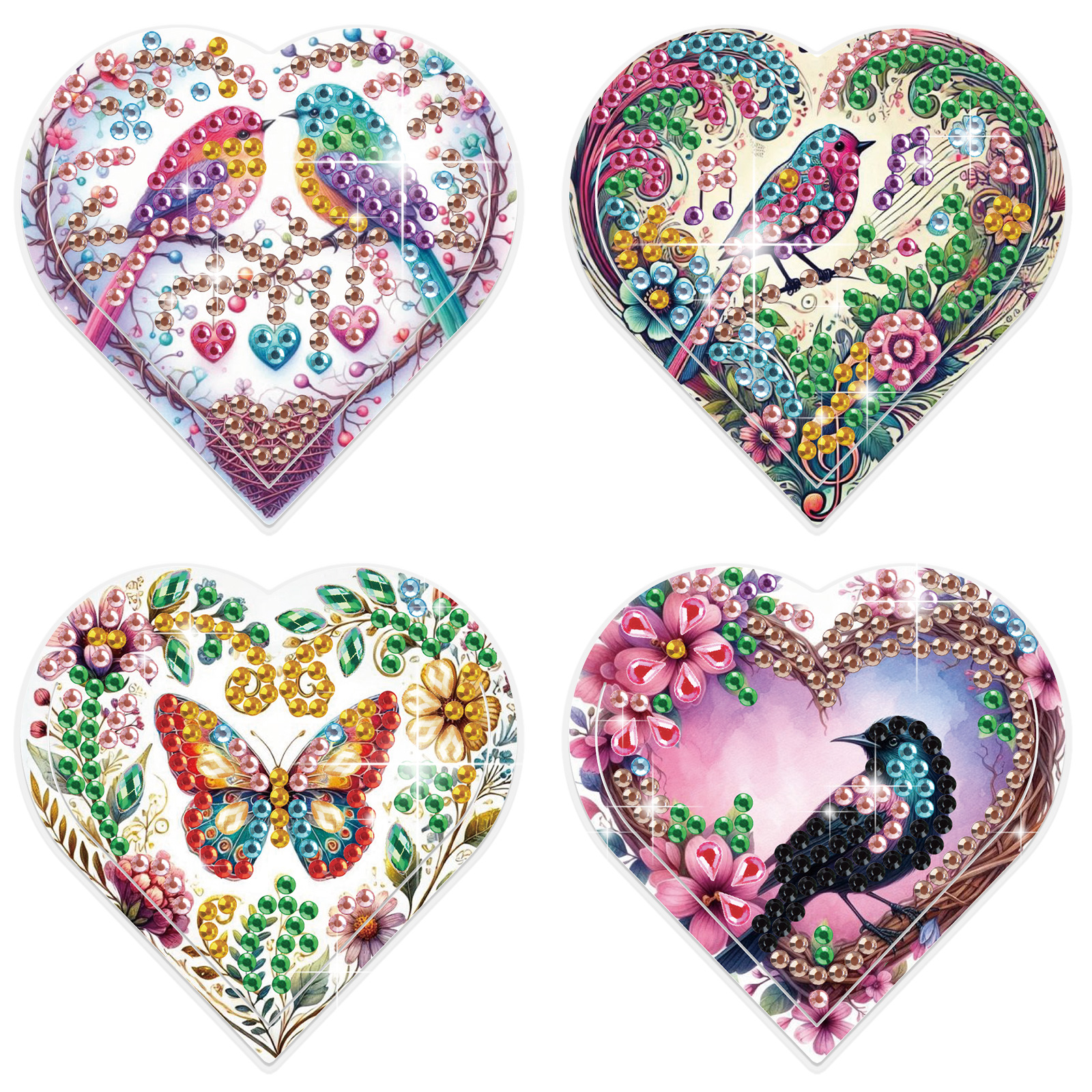4PCS Diamond Painting Heart Sh - đánh giá và giá Art Craft Kits