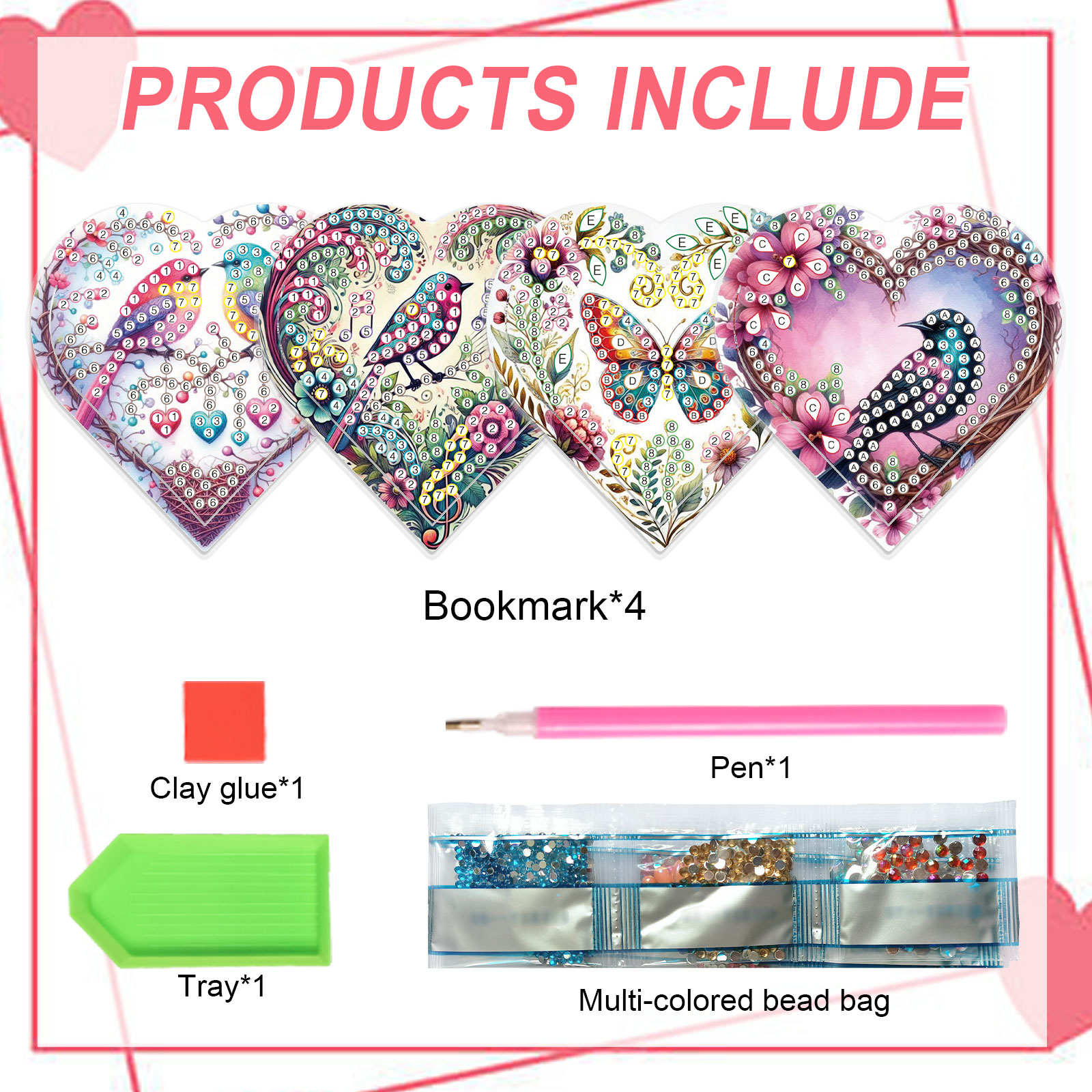 4PCS Diamond Painting Heart Sh - đánh giá và giá Art Craft Kits