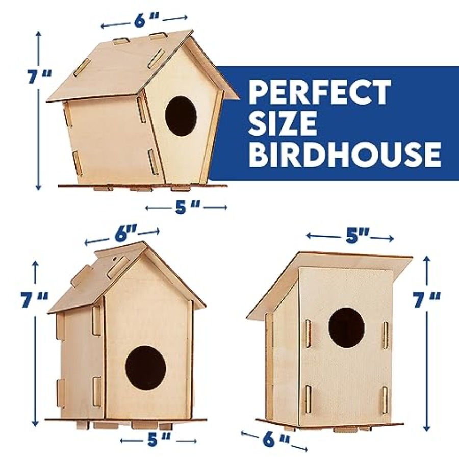 Kit - Unfinished Wood Bird Hou - đánh giá và giá Art Craft Kits