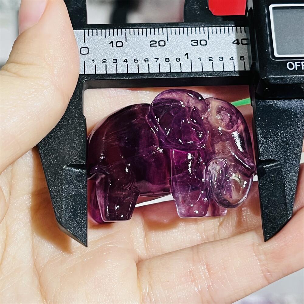2PCS Colored Fluorite Crystal  - đánh giá và giá Art Craft Elephant