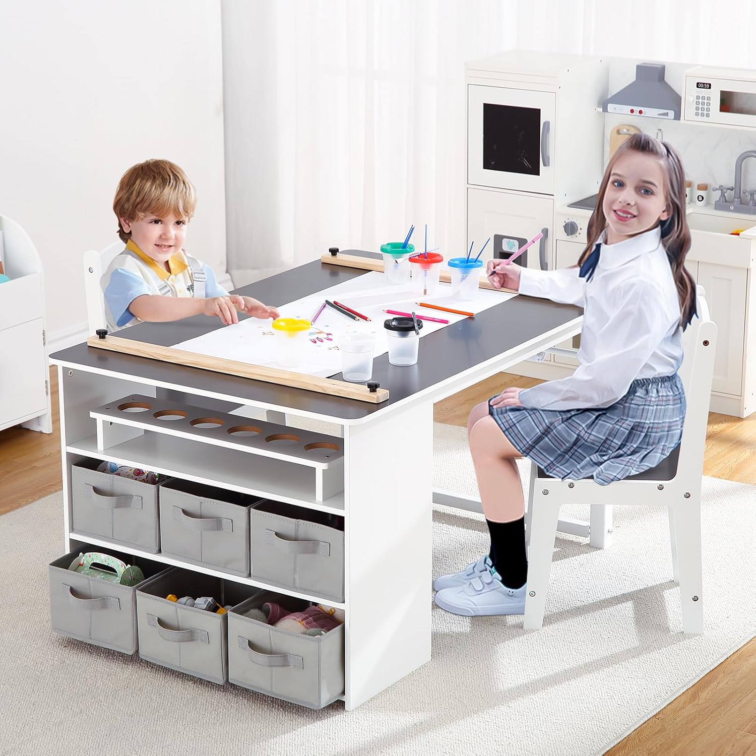 4 In 1 Kids Art Table and Chai - đánh giá và giá Art Craft Toddlers