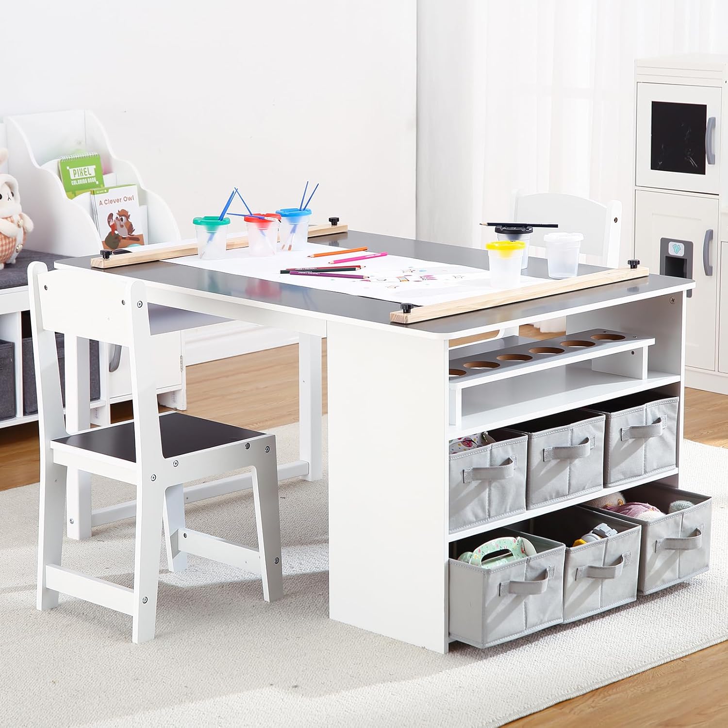 4 In 1 Kids Art Table and Chai - đánh giá và giá Art Craft Toddlers