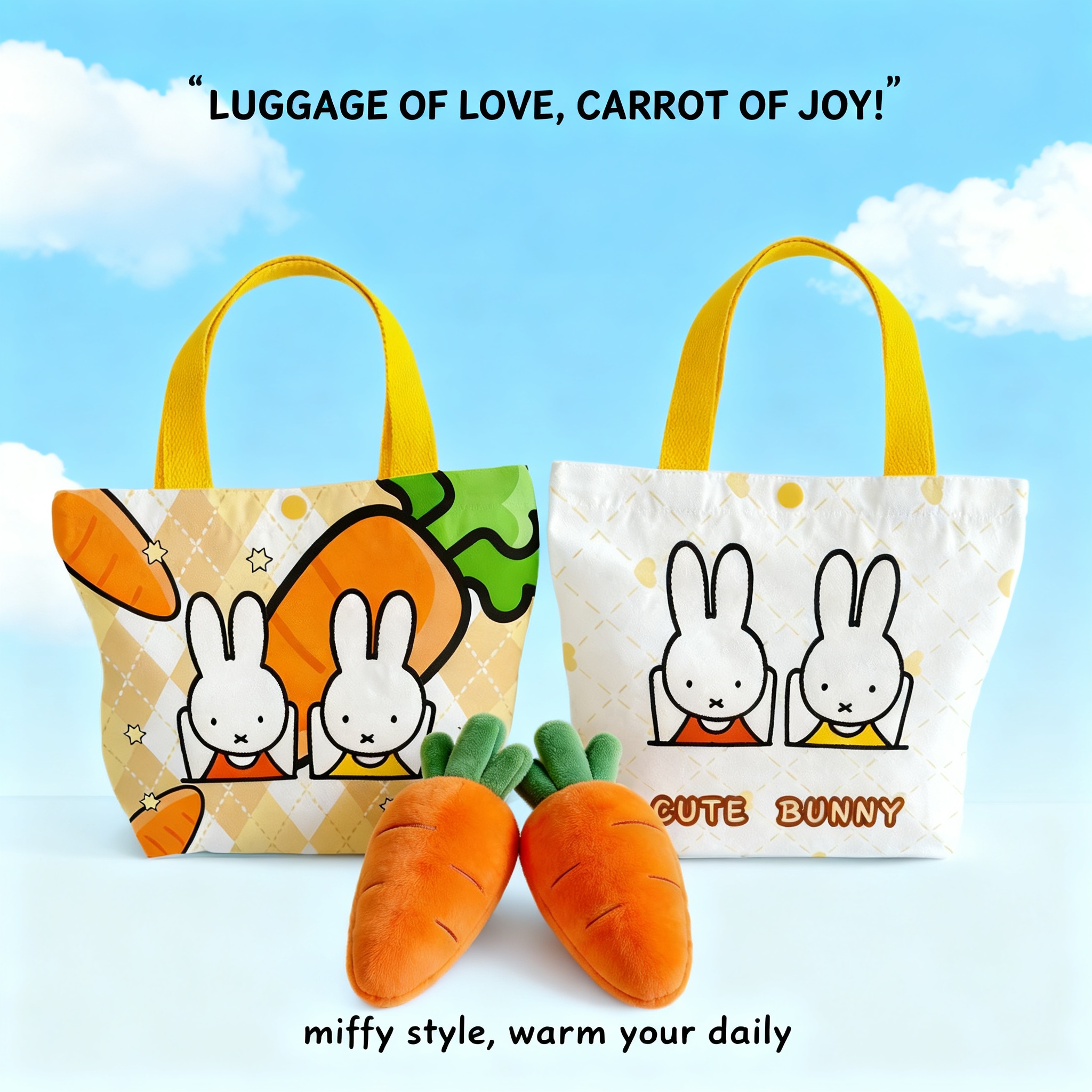 Creative Cartoon Miffy Rabbit  - đánh giá và giá Art Craft Bag