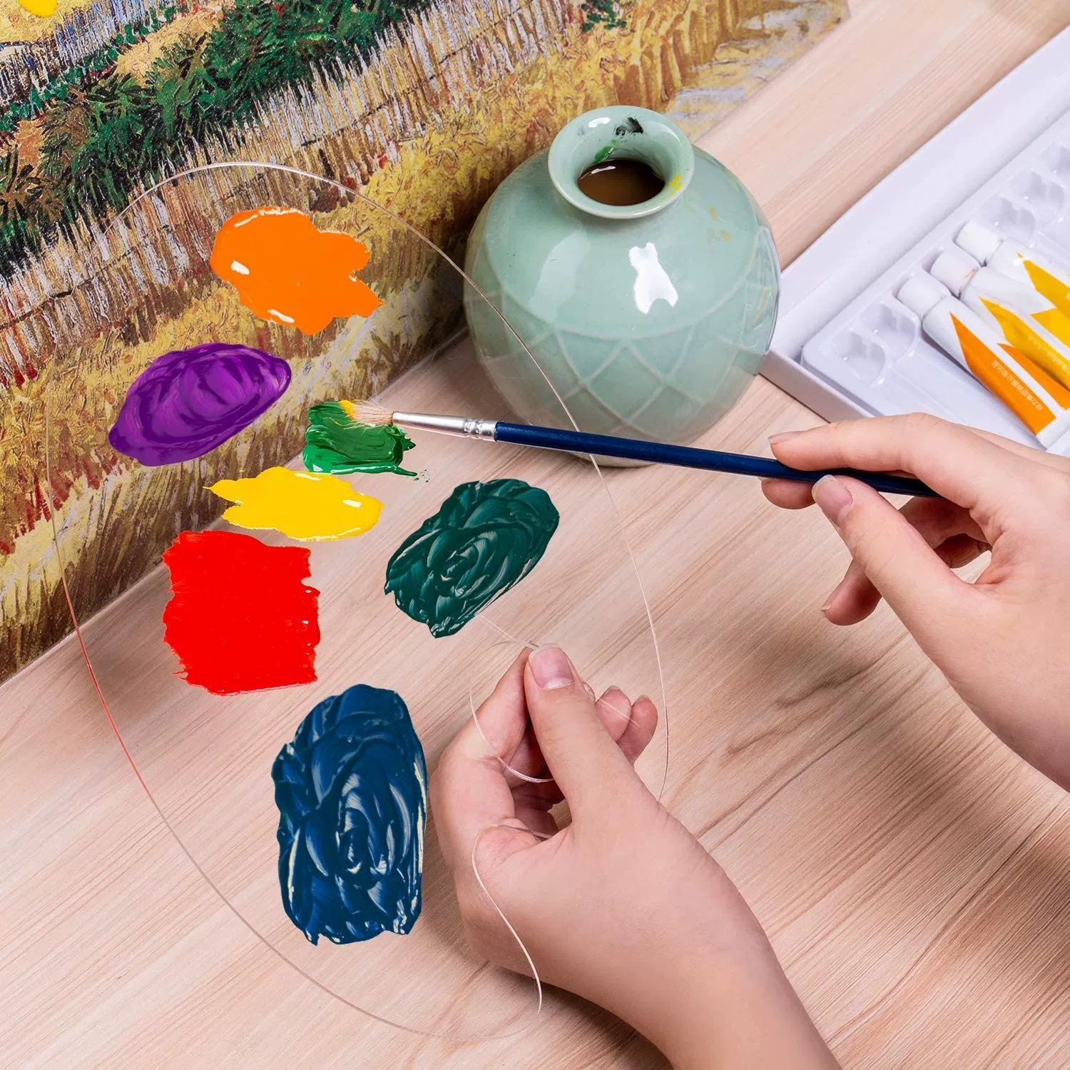 1pc White Oval Acrylic Paint T - đánh giá và giá Art Craft Classes