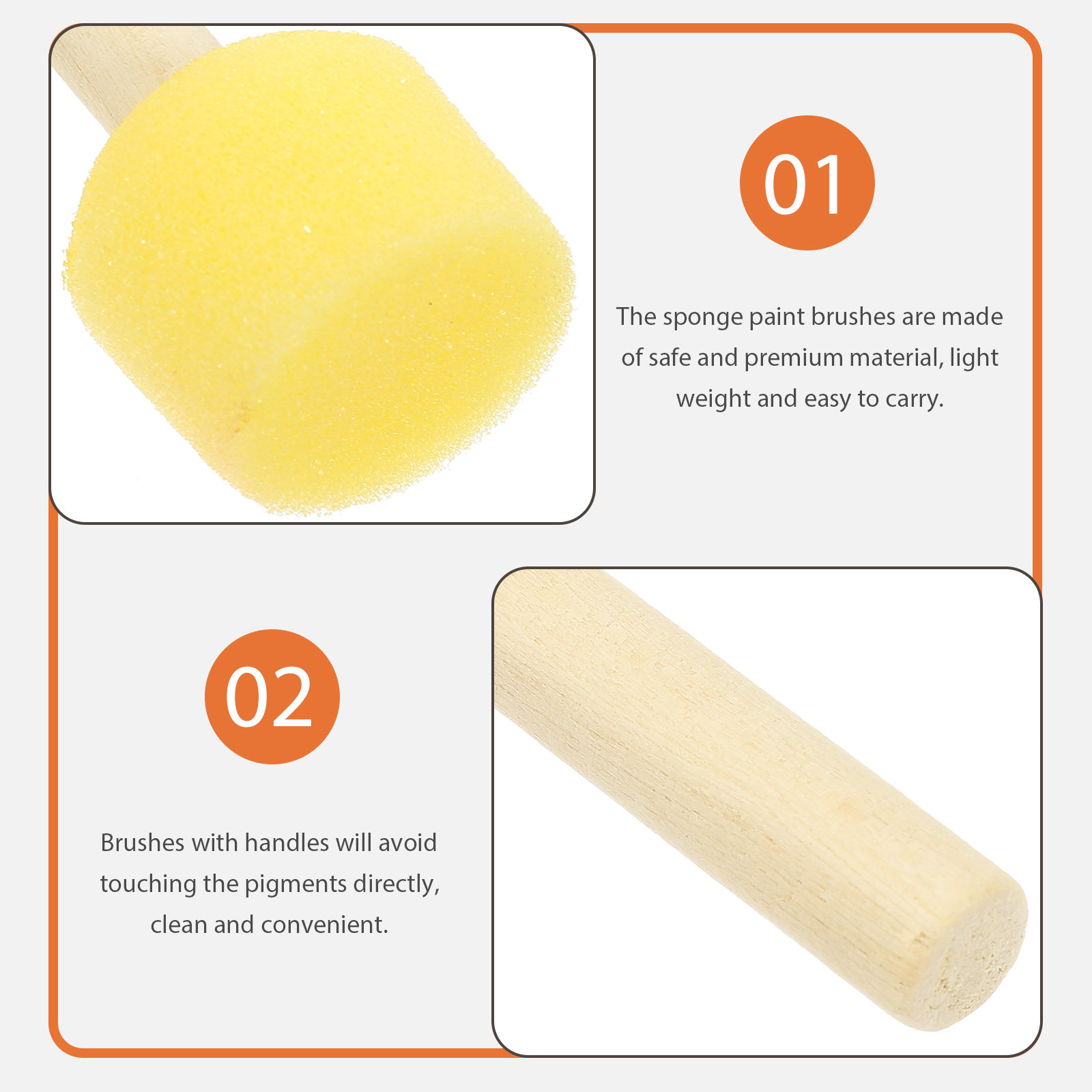 20Pcs Wooden Handle Sponge Bru - đánh giá và giá Art Craft Preschool