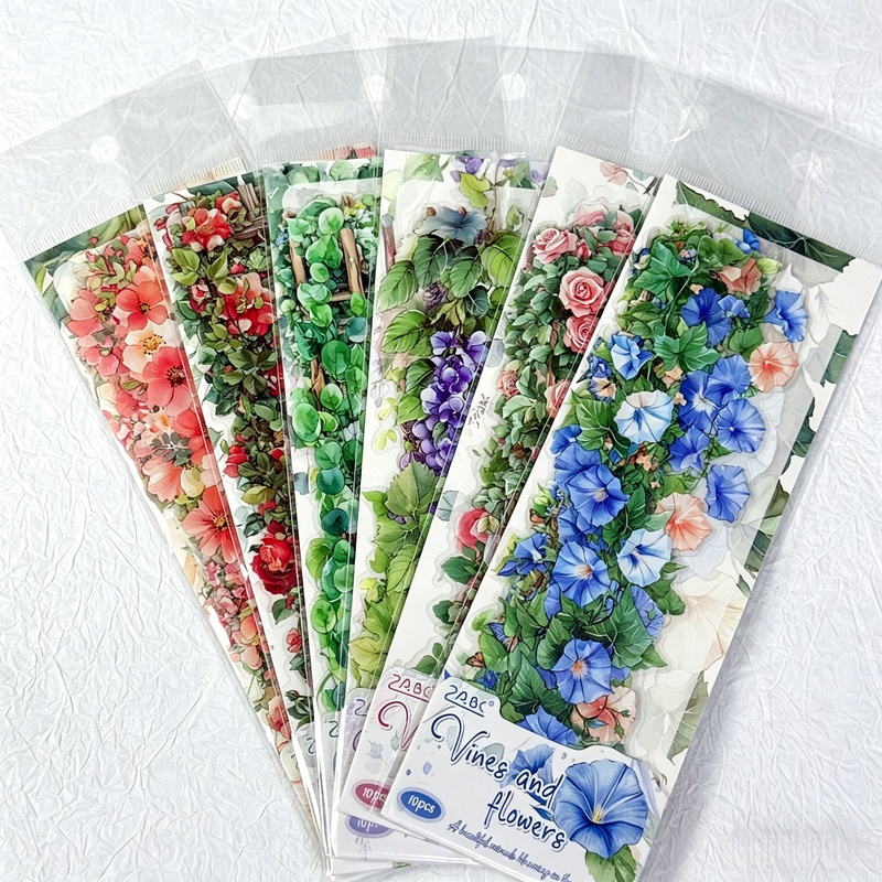 10Pcs PET Floral Trapezoid Sti - đánh giá và giá Art Craft Notebook