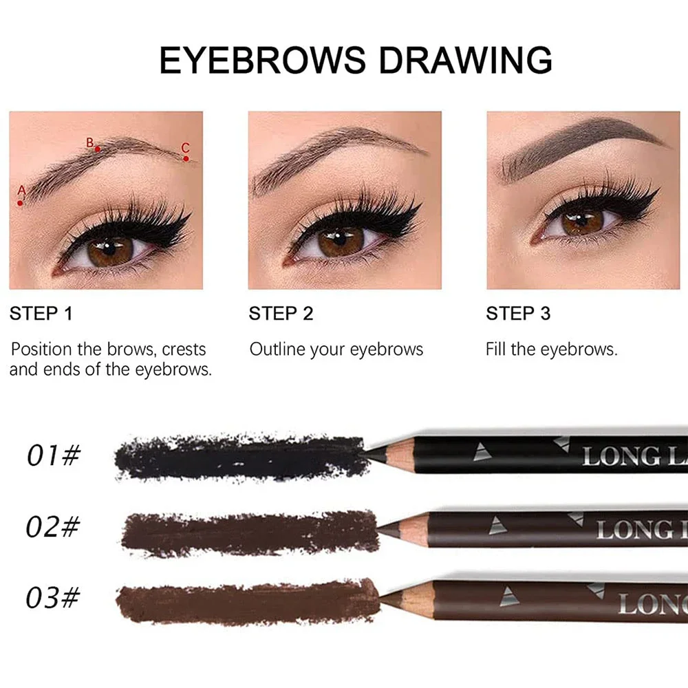 6/12Pcs Eye Brow Pencil Waterp - đánh giá và giá Colored Pencil Professional