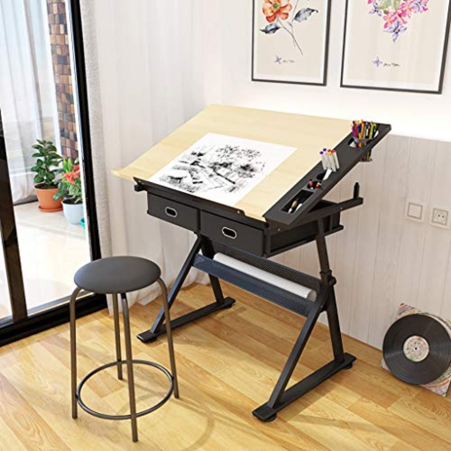 Drafting Table with Storage He - đánh giá và giá Art & Craft Zone