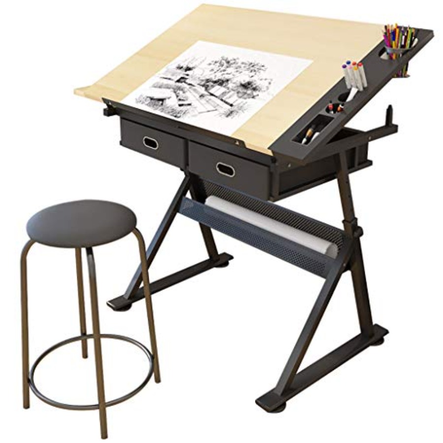 Drafting Table with Storage He - đánh giá và giá Art & Craft Zone