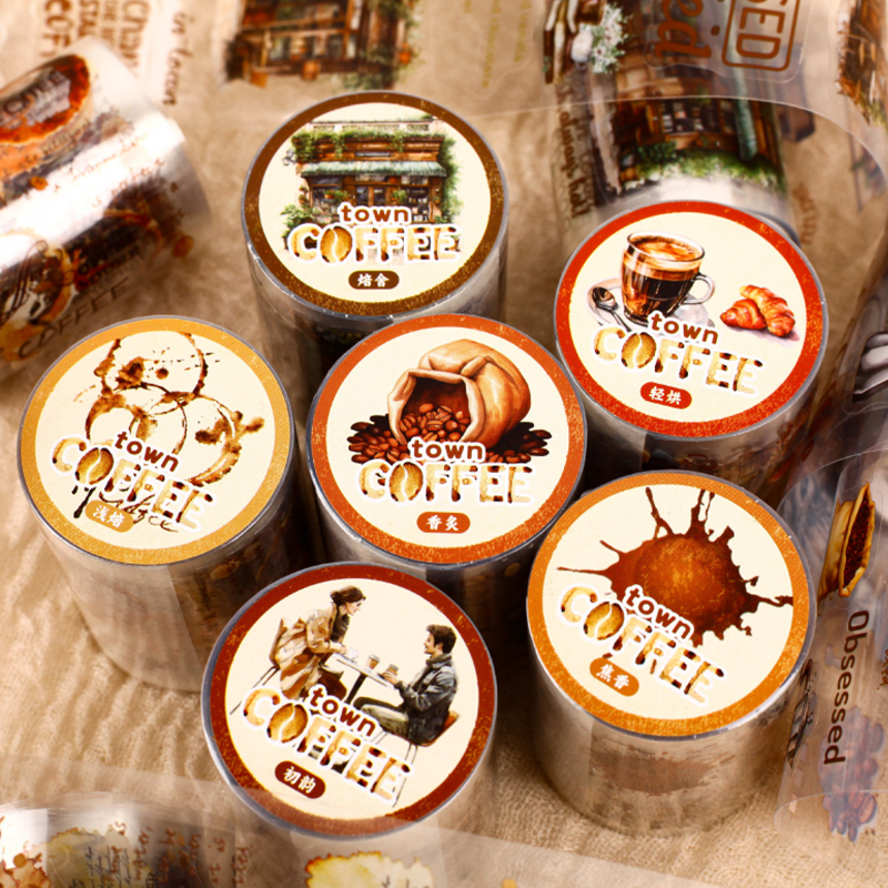 Vintage Coffee Themed PET Wash - đánh giá và giá Art Craft Notebook