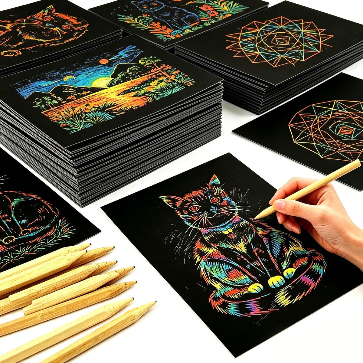40Pcs 16K/32K Magic Scratch Pa - đánh giá và giá Art Craft For Christmas