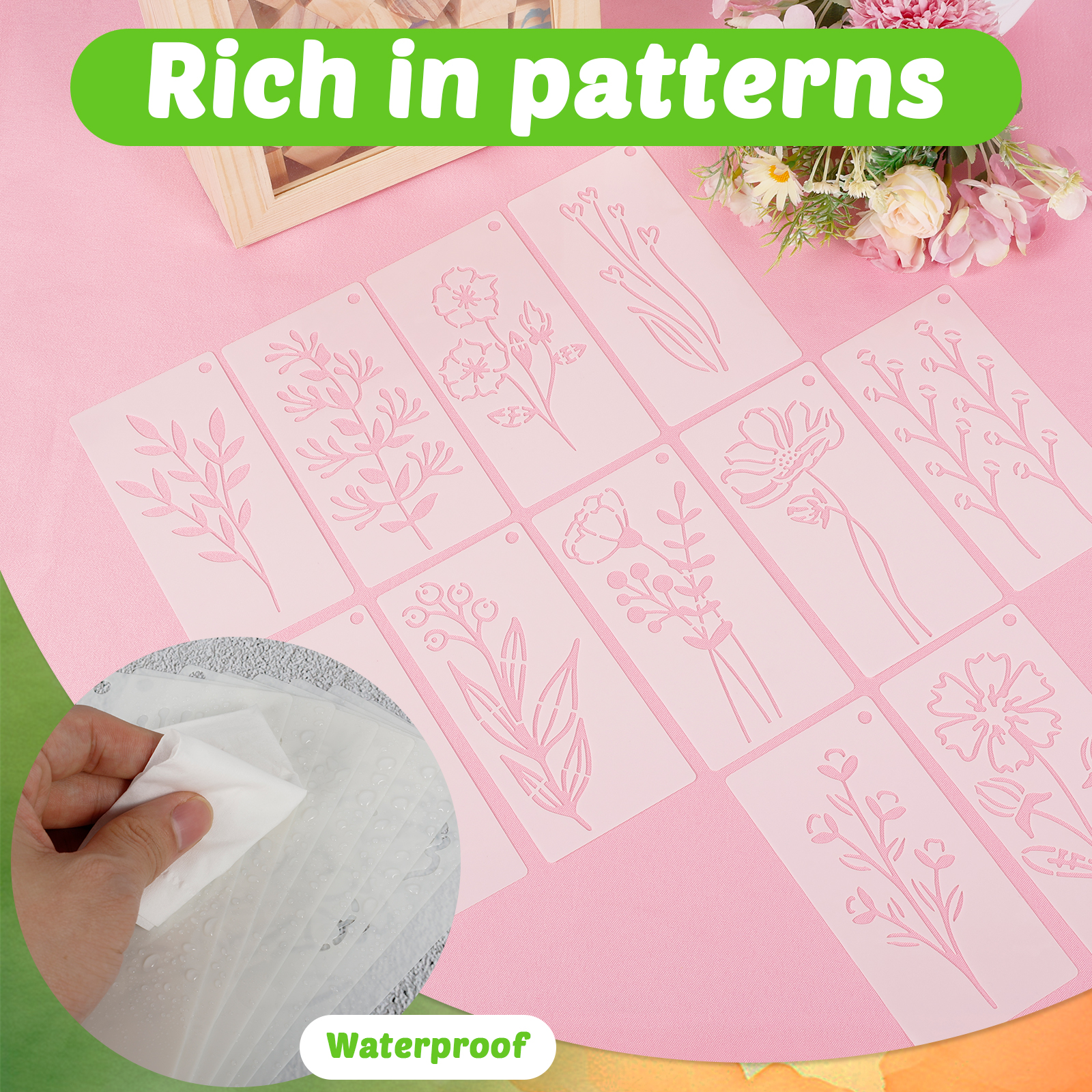 52PCS Flower Stencil Leaf Sten - đánh giá và giá Art Craft Notebook