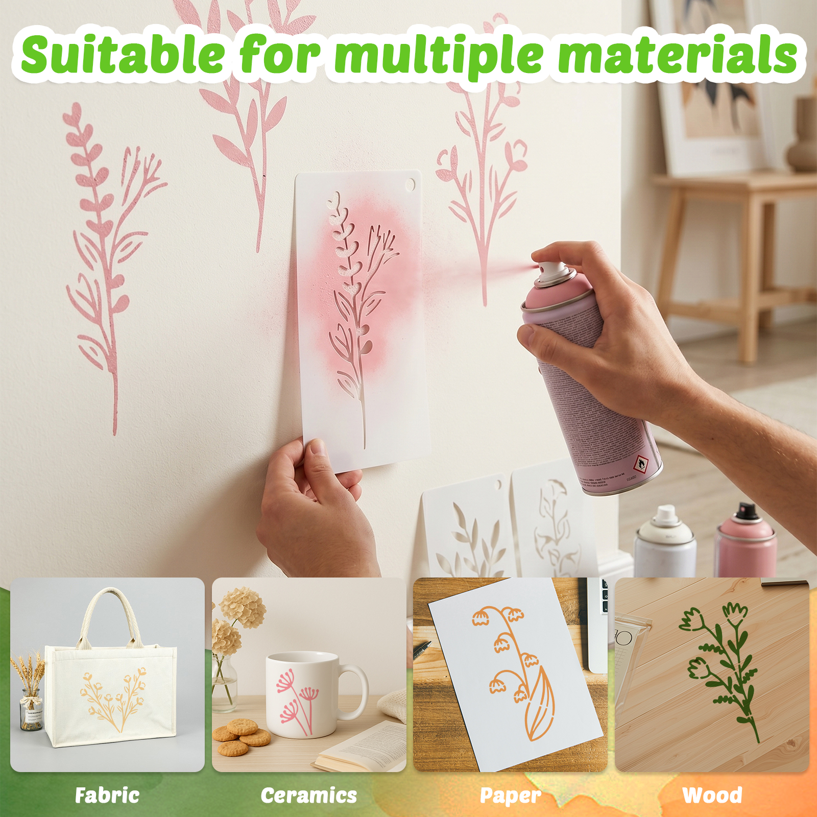 52PCS Flower Stencil Leaf Sten - đánh giá và giá Art Craft Notebook