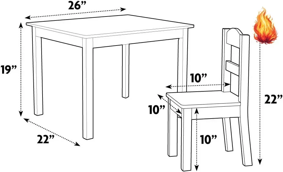 Kids Wooden Table and 4 Chairs - đánh giá và giá Art Craft Toddlers