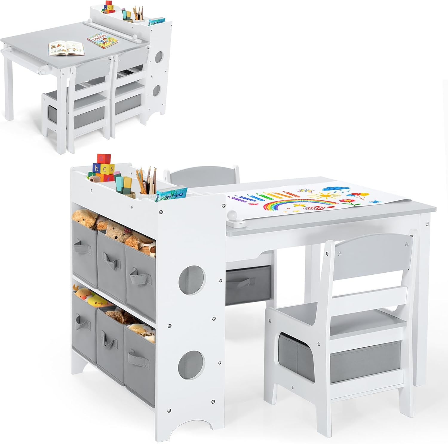 Kids Art Table Chair Set Wood  - đánh giá và giá Art Craft Toddlers