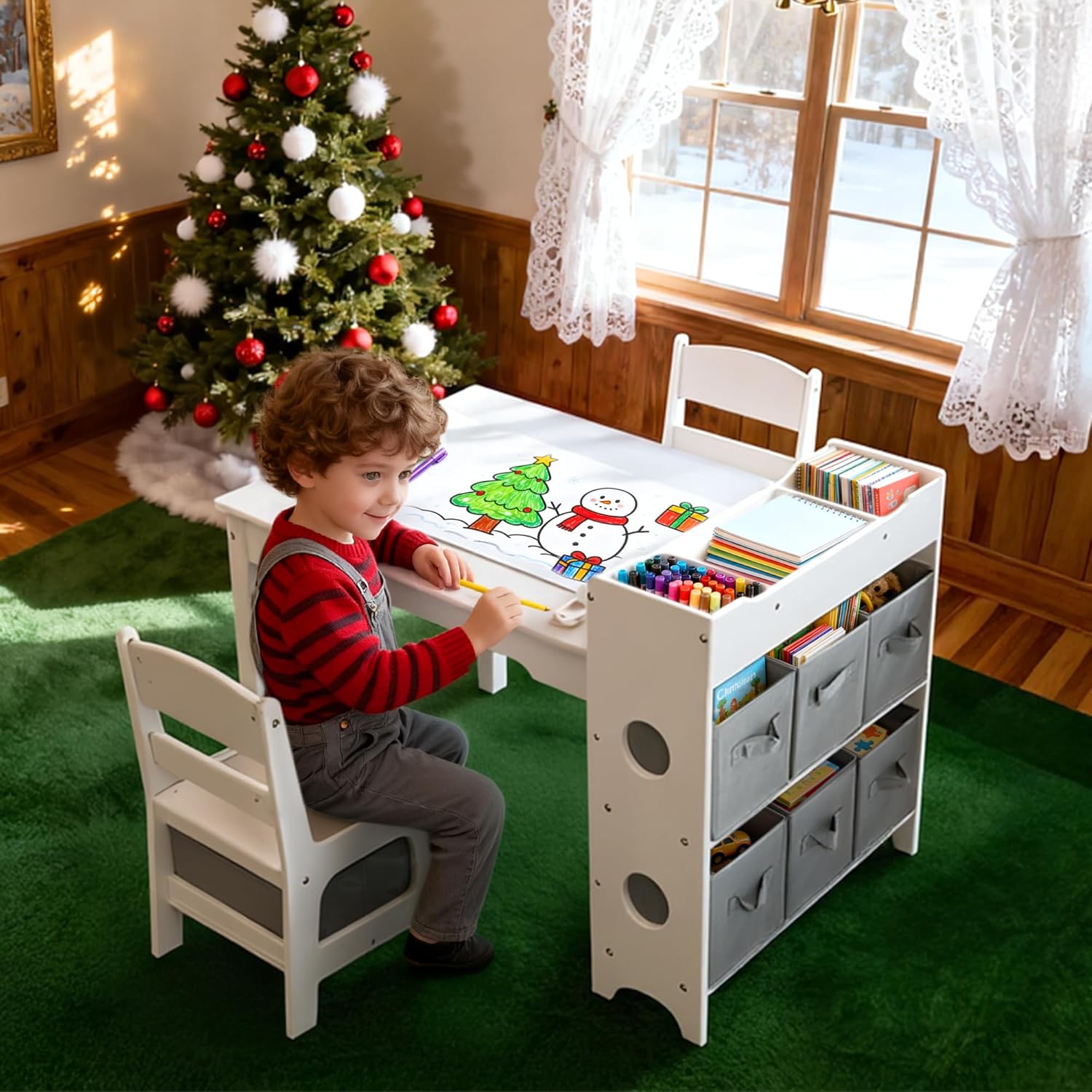 Kids Art Table Chair Set Wood  - đánh giá và giá Art Craft Toddlers