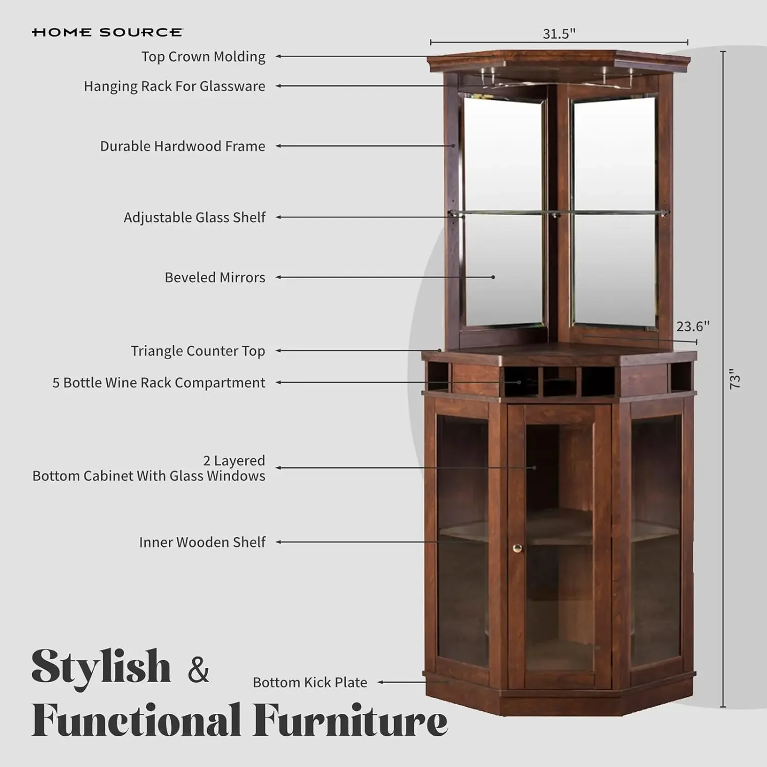 A Wood Frame Corner Bar with 5 - đánh giá và giá Art Craft Kitchen