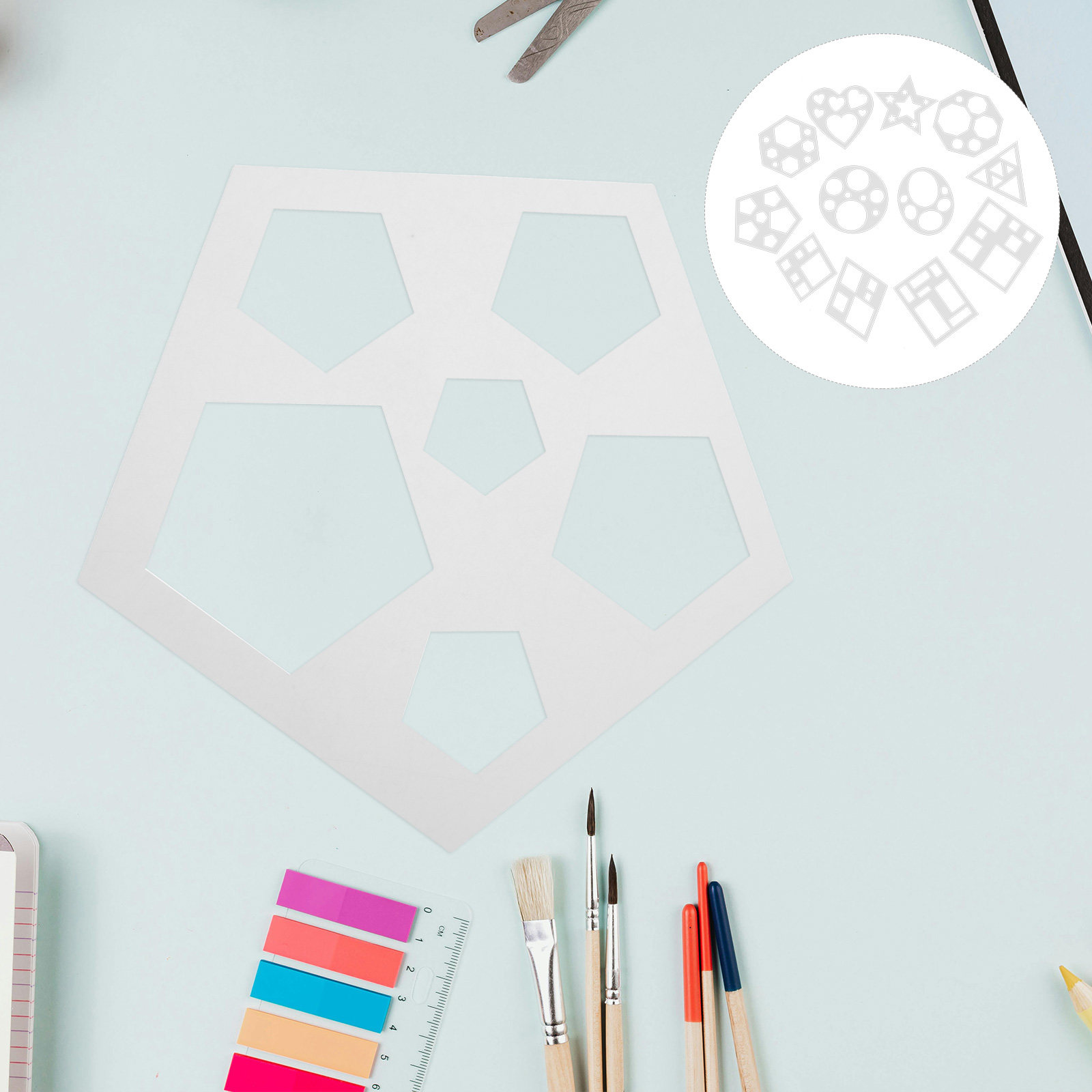12Pcs Geometric Shape Stencils - đánh giá và giá Art Craft Preschool