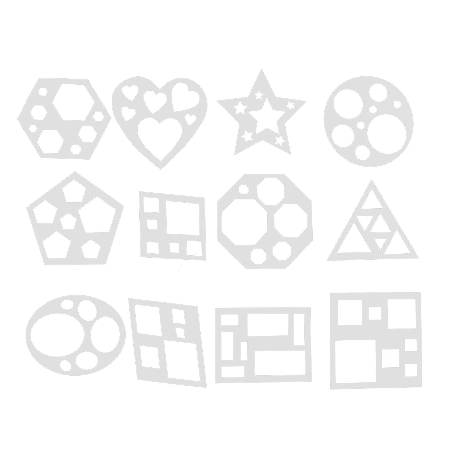 12Pcs Geometric Shape Stencils - đánh giá và giá Art Craft Preschool