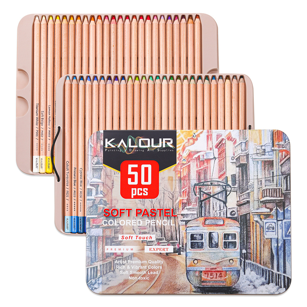 KALOUR 50 color luxury iron bo - đánh giá và giá Colored Pencil Professional