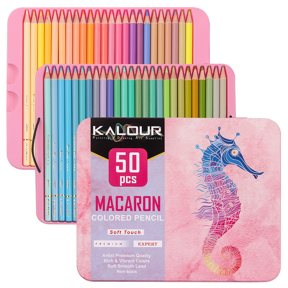 KALOUR 50 color luxury iron bo - đánh giá và giá Colored Pencil Professional