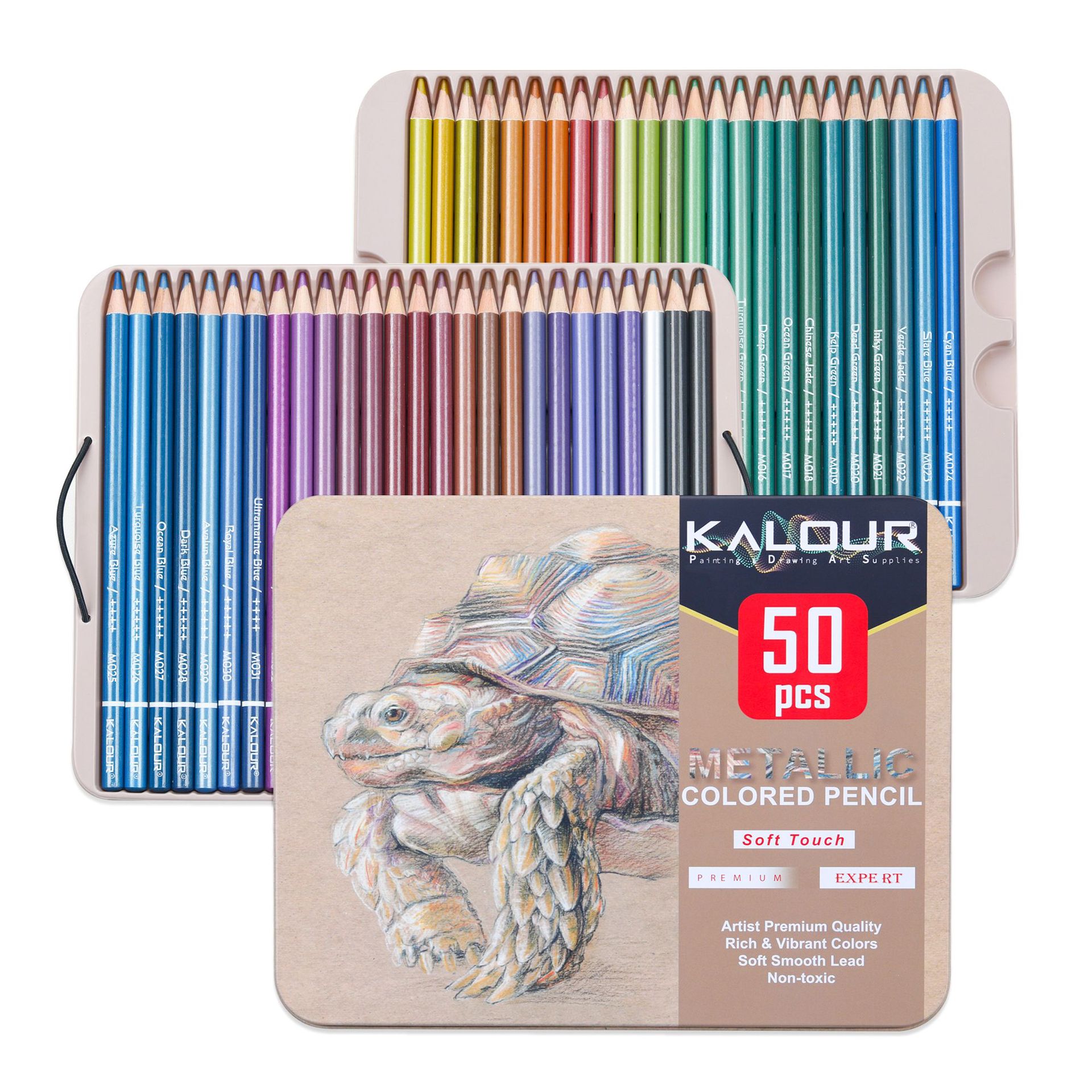 KALOUR 50 color luxury iron bo - đánh giá và giá Colored Pencil Professional