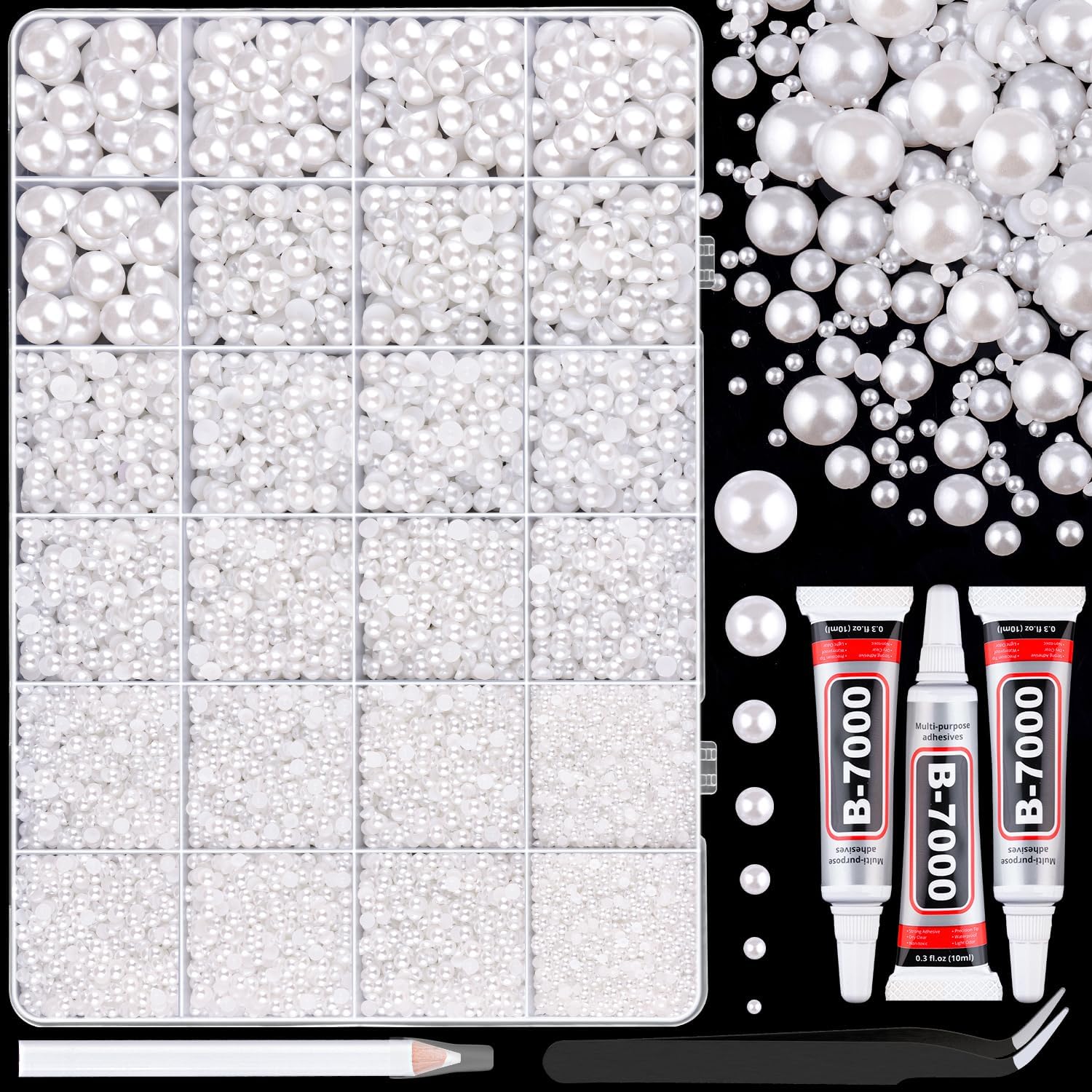 16500Pcs White Flatback Pearls - đánh giá và giá Art Craft Kits