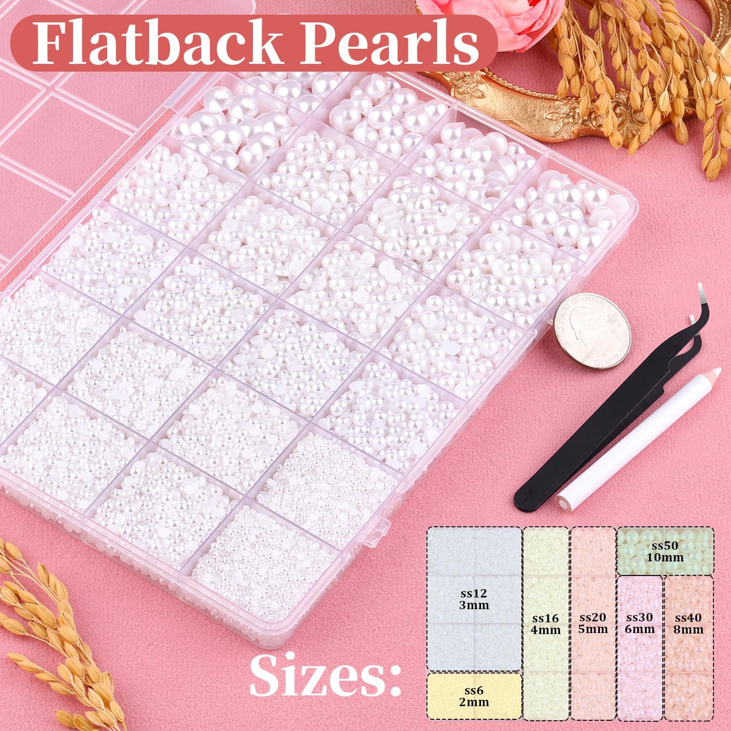 16500Pcs White Flatback Pearls - đánh giá và giá Art Craft Kits