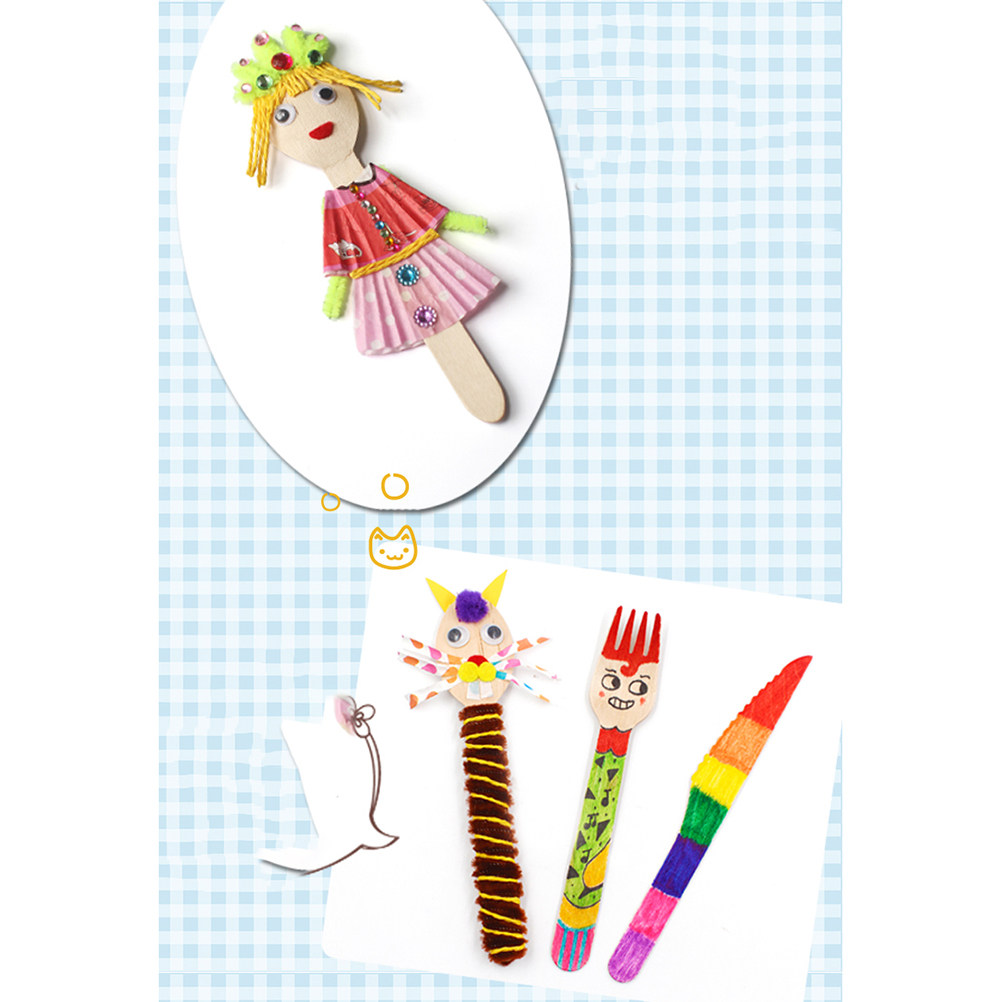 50Pcs DIY Wooden Spoons Natura - đánh giá và giá Art Craft Classes