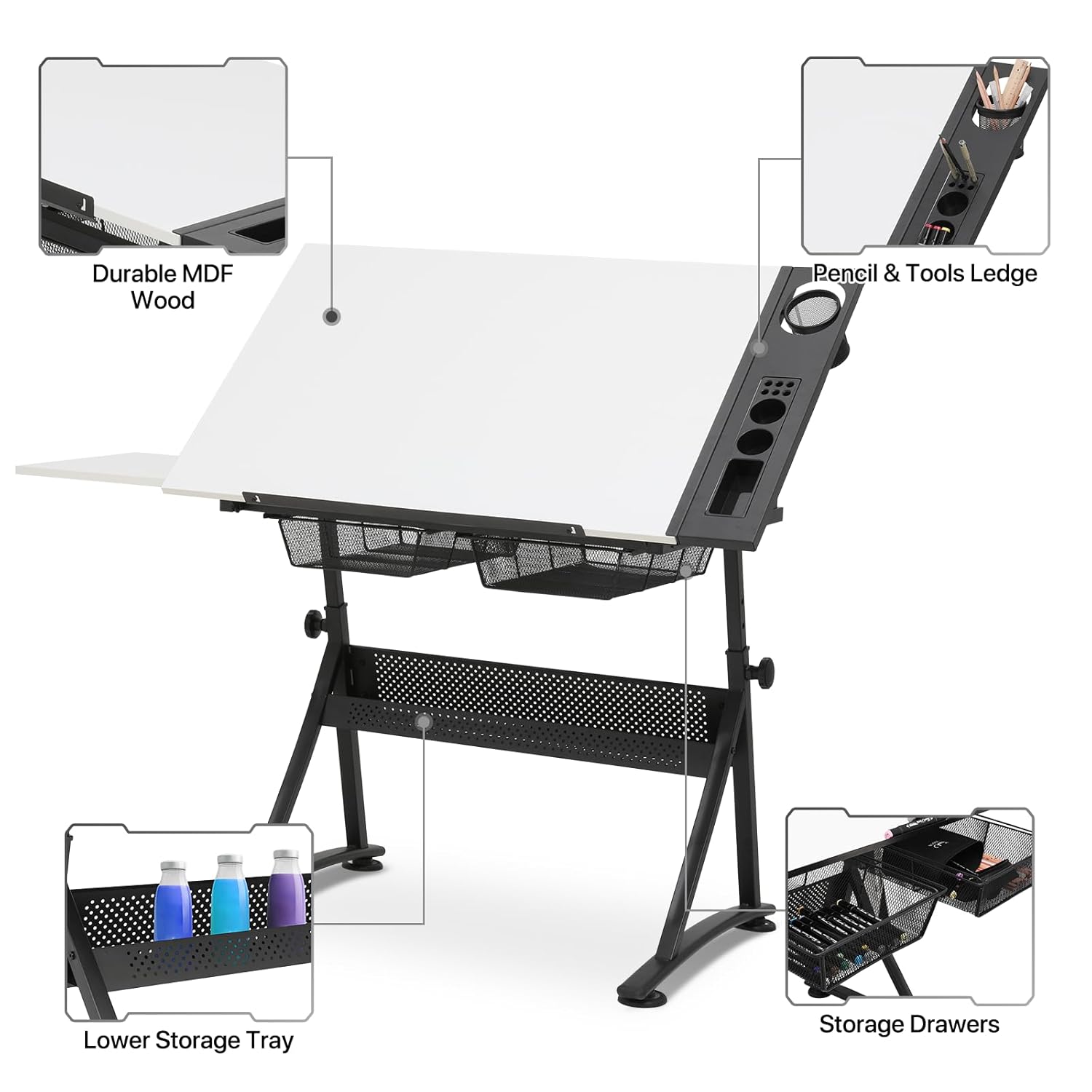 Adjustable Drafting Desk with  - đánh giá và giá Art & Craft Zone