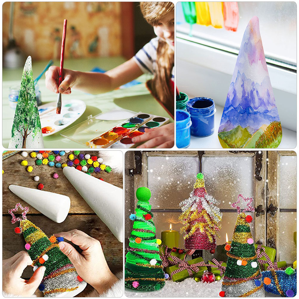 18Pcs White Foam Cones for DIY - đánh giá và giá Art Craft For Christmas