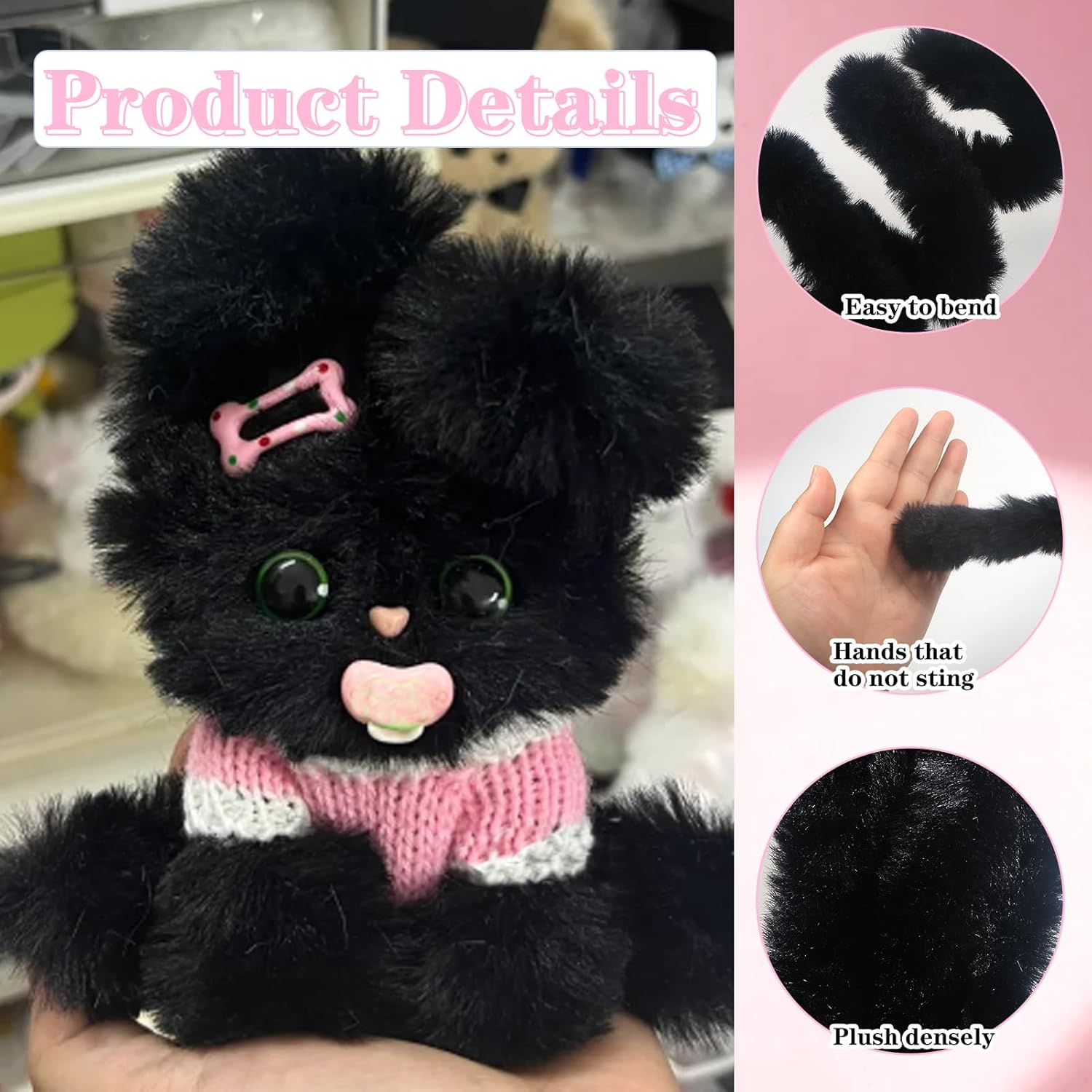 4Pcs Black Pipe Cleaners Craft - đánh giá và giá Art Craft Jumbo