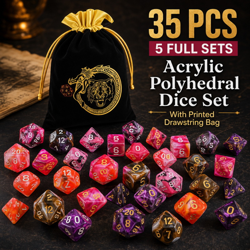 DND 5 Sets 35 pcs Polyhedral D - đánh giá và giá Art Craft Bag