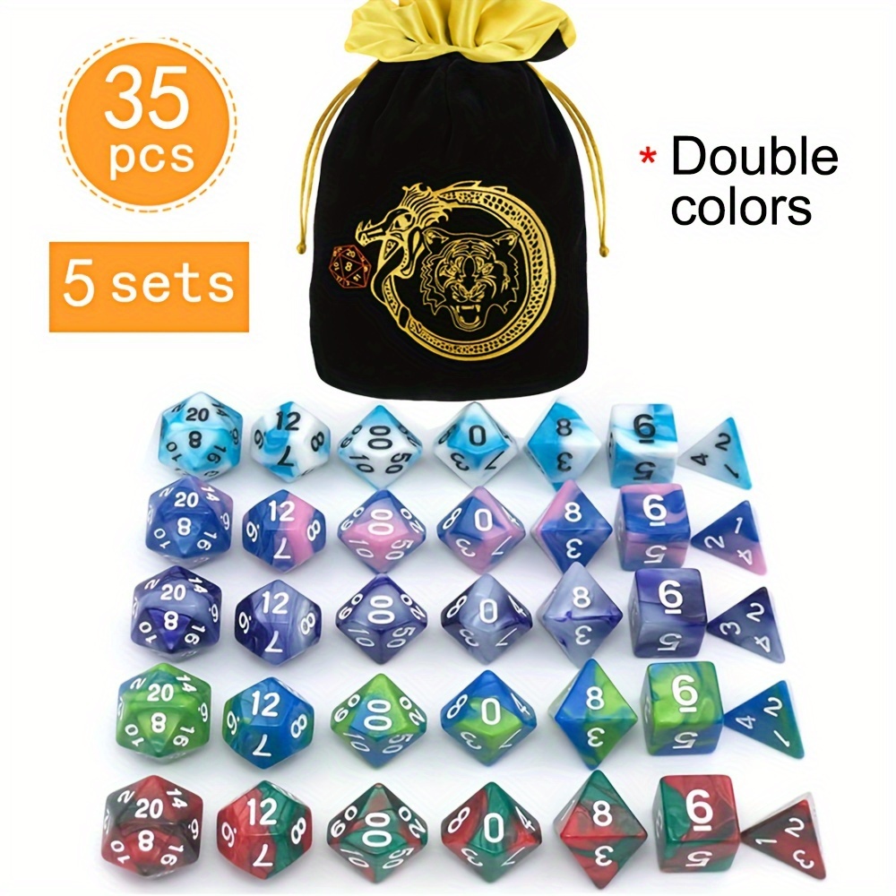 DND 5 Sets 35 pcs Polyhedral D - đánh giá và giá Art Craft Bag