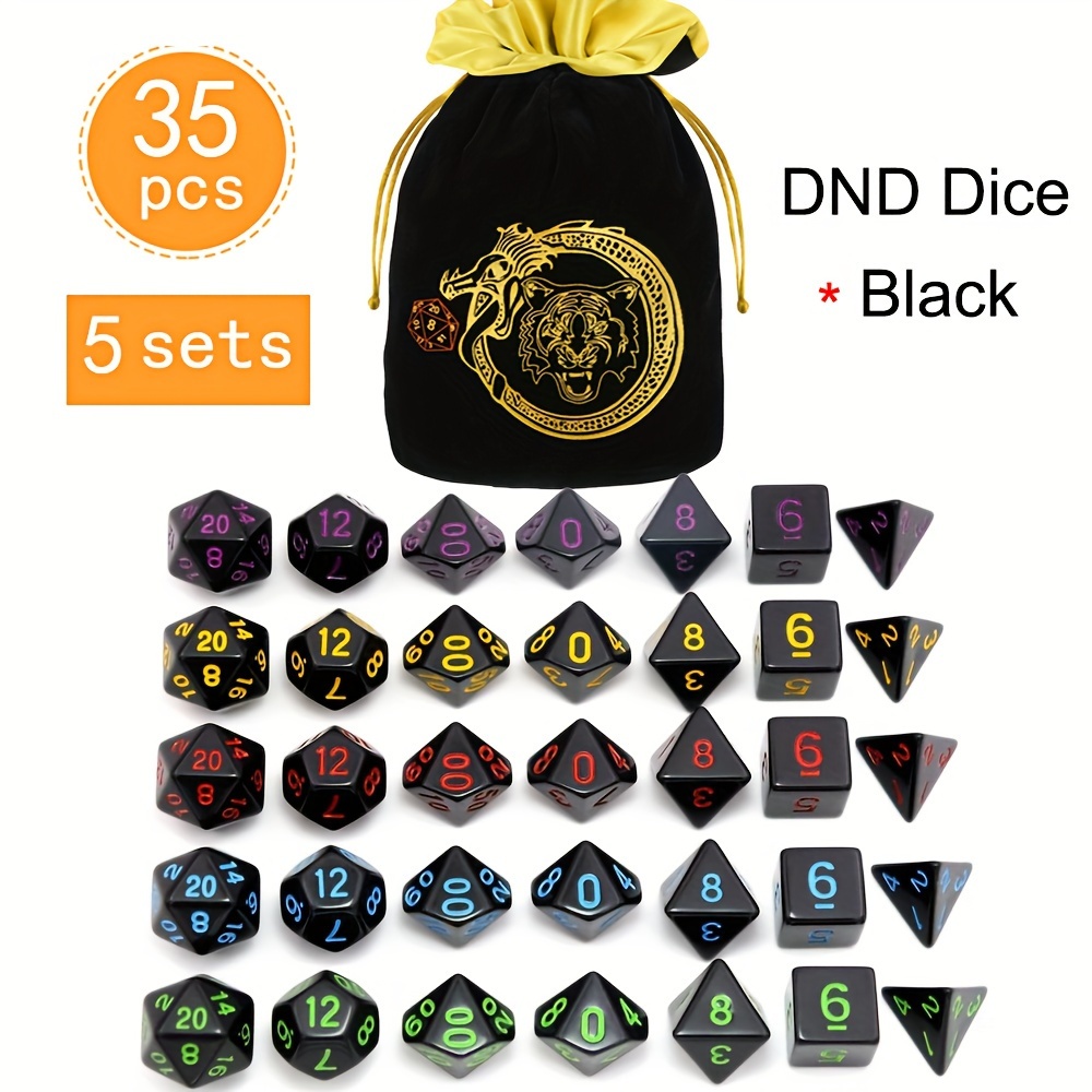 DND 5 Sets 35 pcs Polyhedral D - đánh giá và giá Art Craft Bag