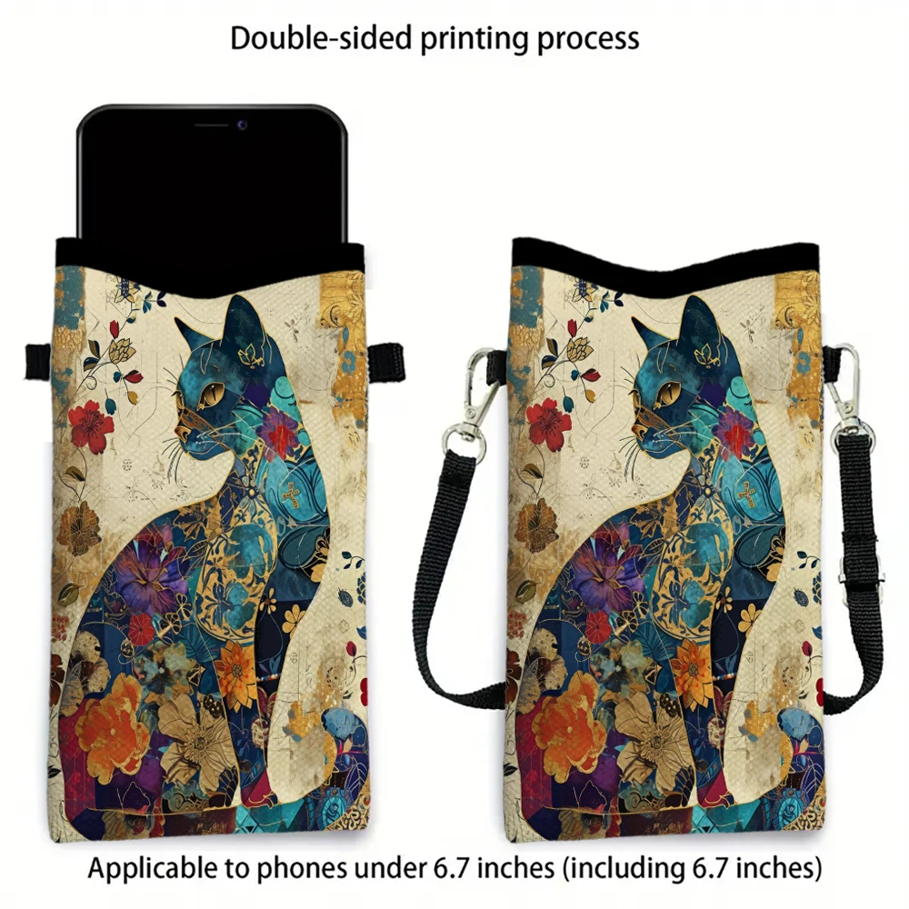 Floral Cat Pattern Crossbody B - đánh giá và giá Art Craft Bag